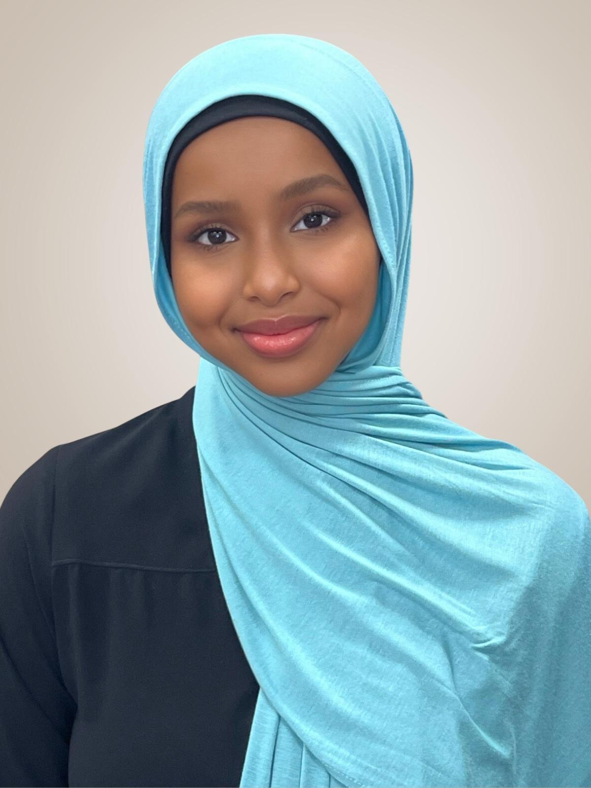 Classic Jersey hijab-Blue Lagoon