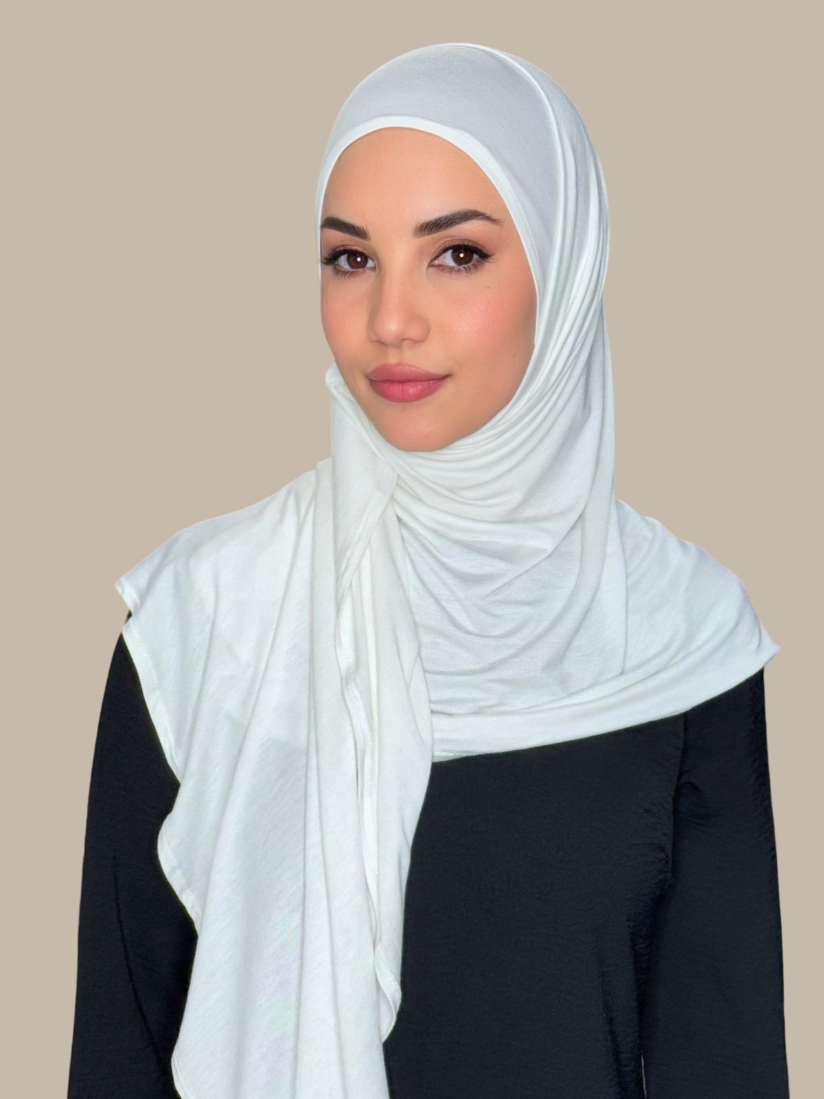 Pre-Sewn Jersey Hijab-Off White