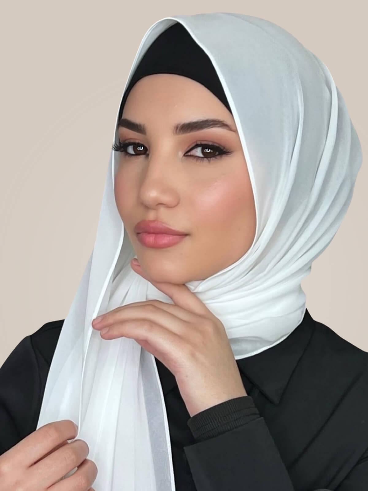 Luxury Chiffon Hijab-Pearl White