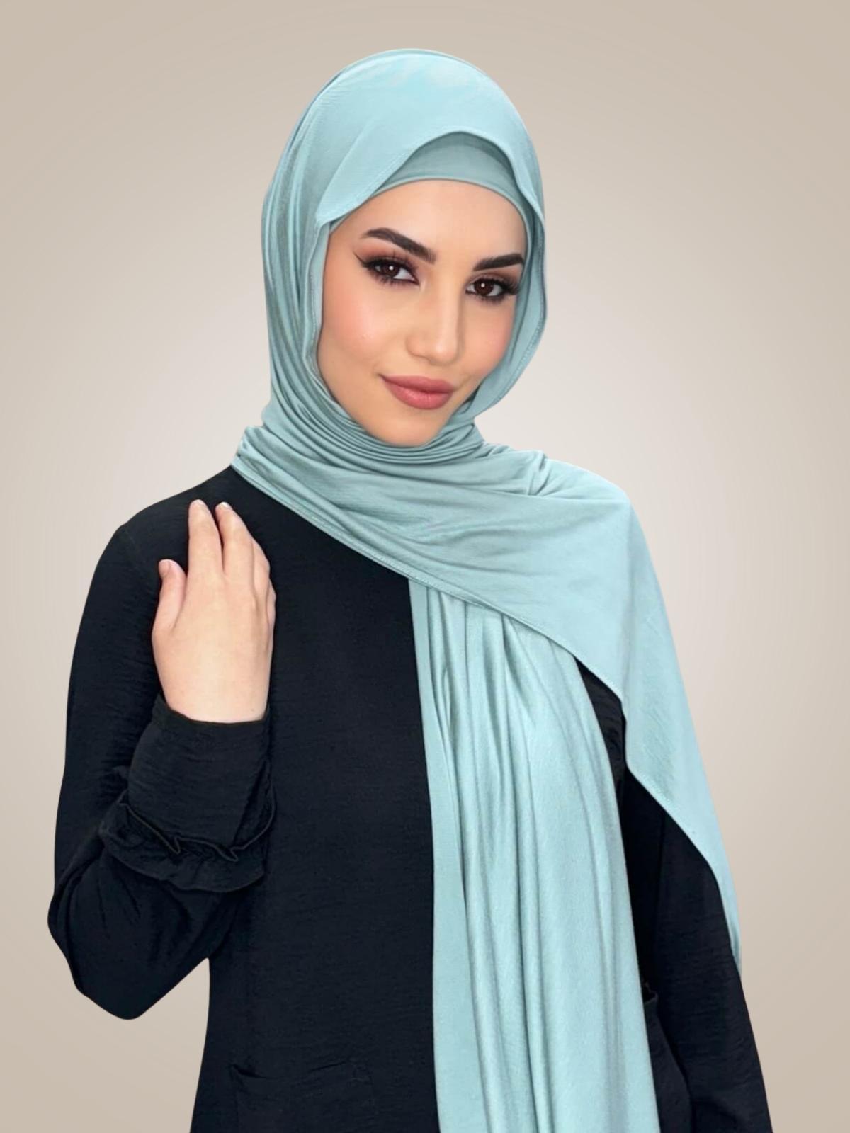 Premium Jersey Hijab-Pale Cyan