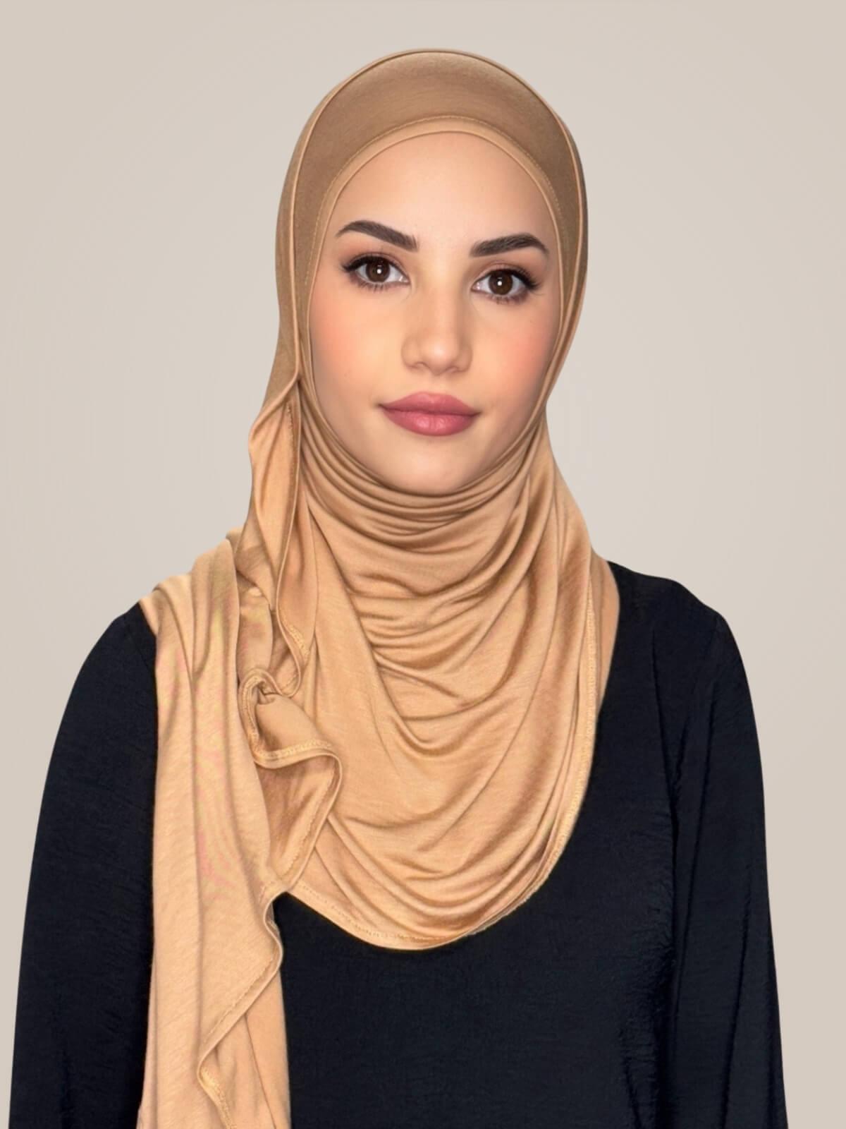 Pre-Sewn Jersey Hijab-Honey