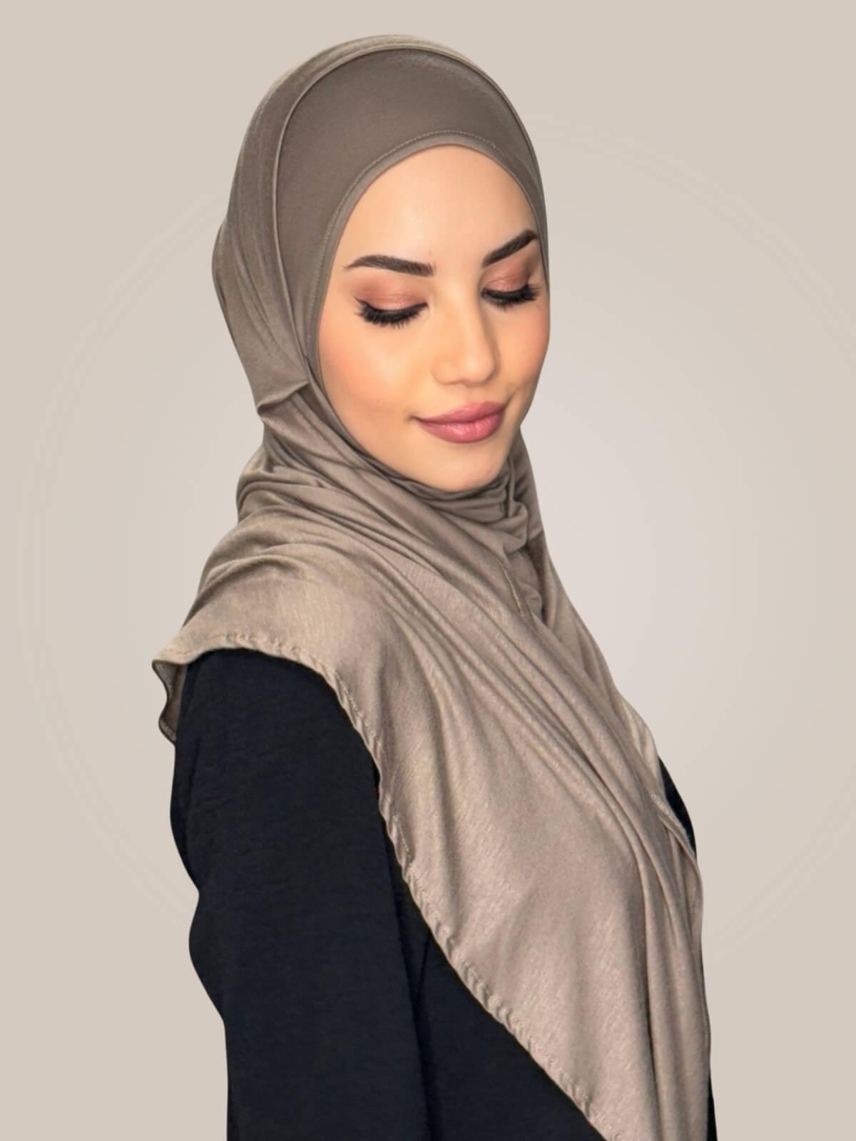 Pre-Sewn Jersey Hijab-Sandstone