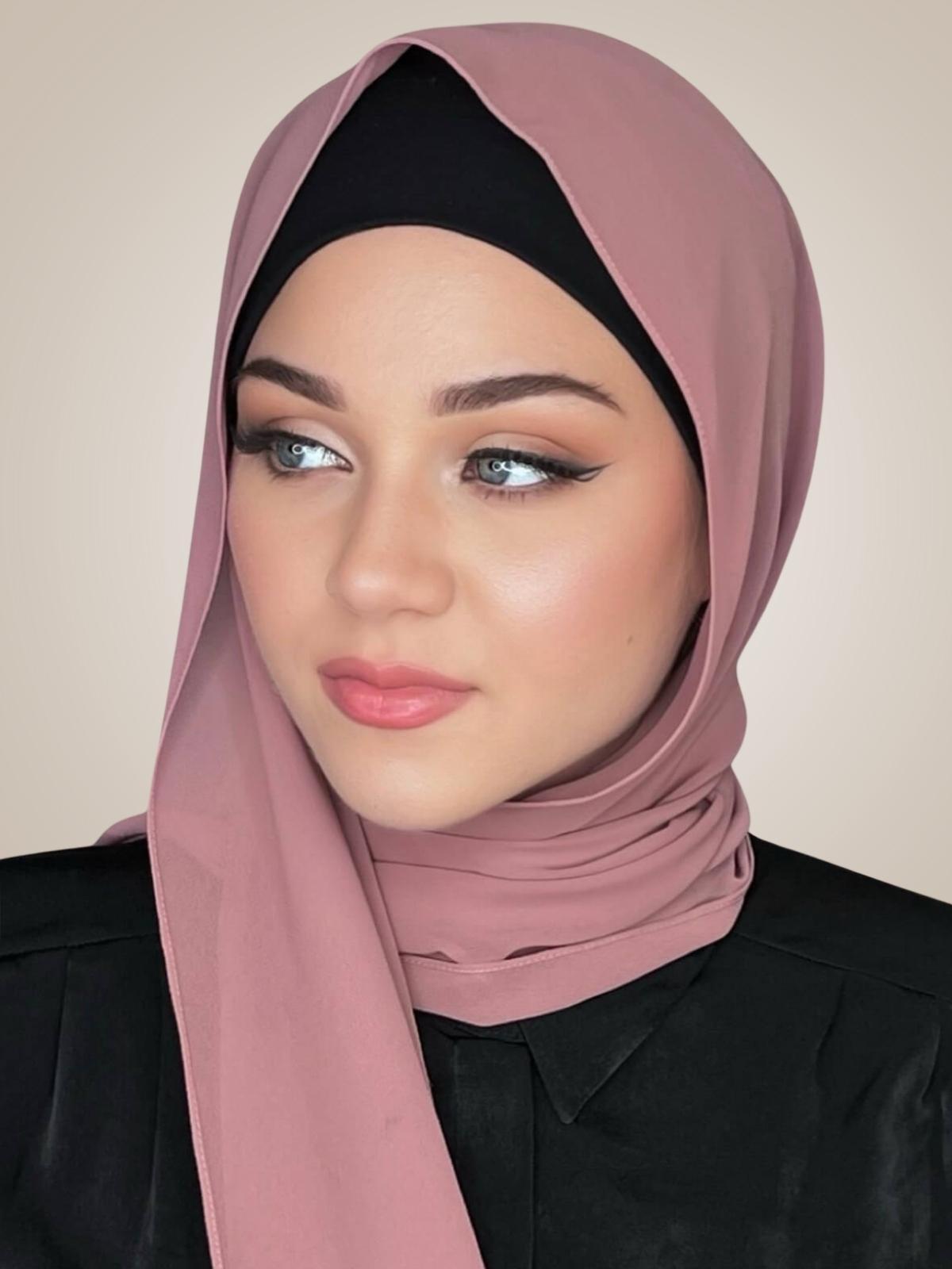 Luxury Chiffon Hijab- Rosey Brown