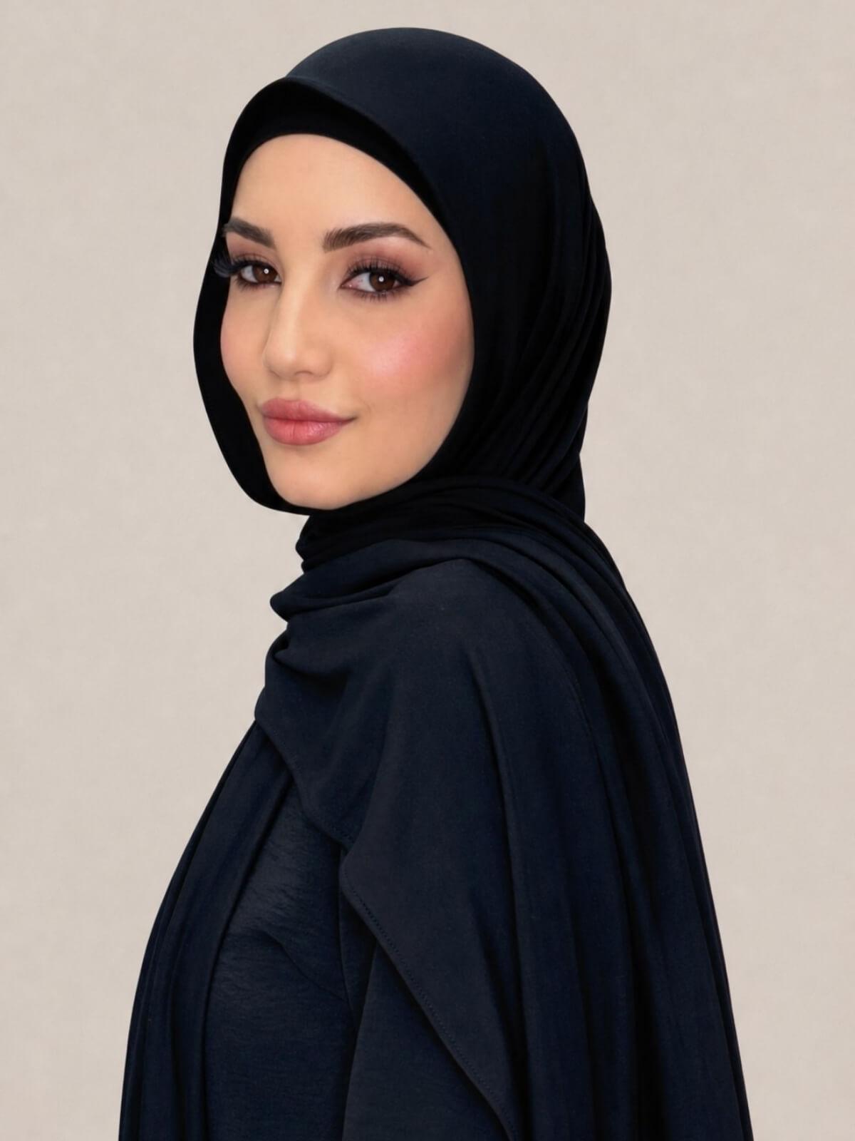 Premium Jersey Hijab-Black