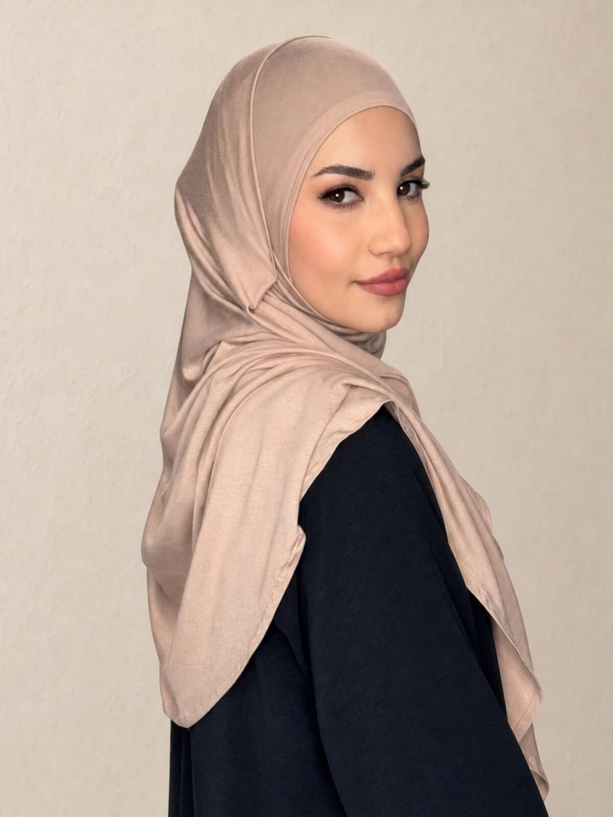 Pre-Sewn Jersey Hijab-Warm Taupe