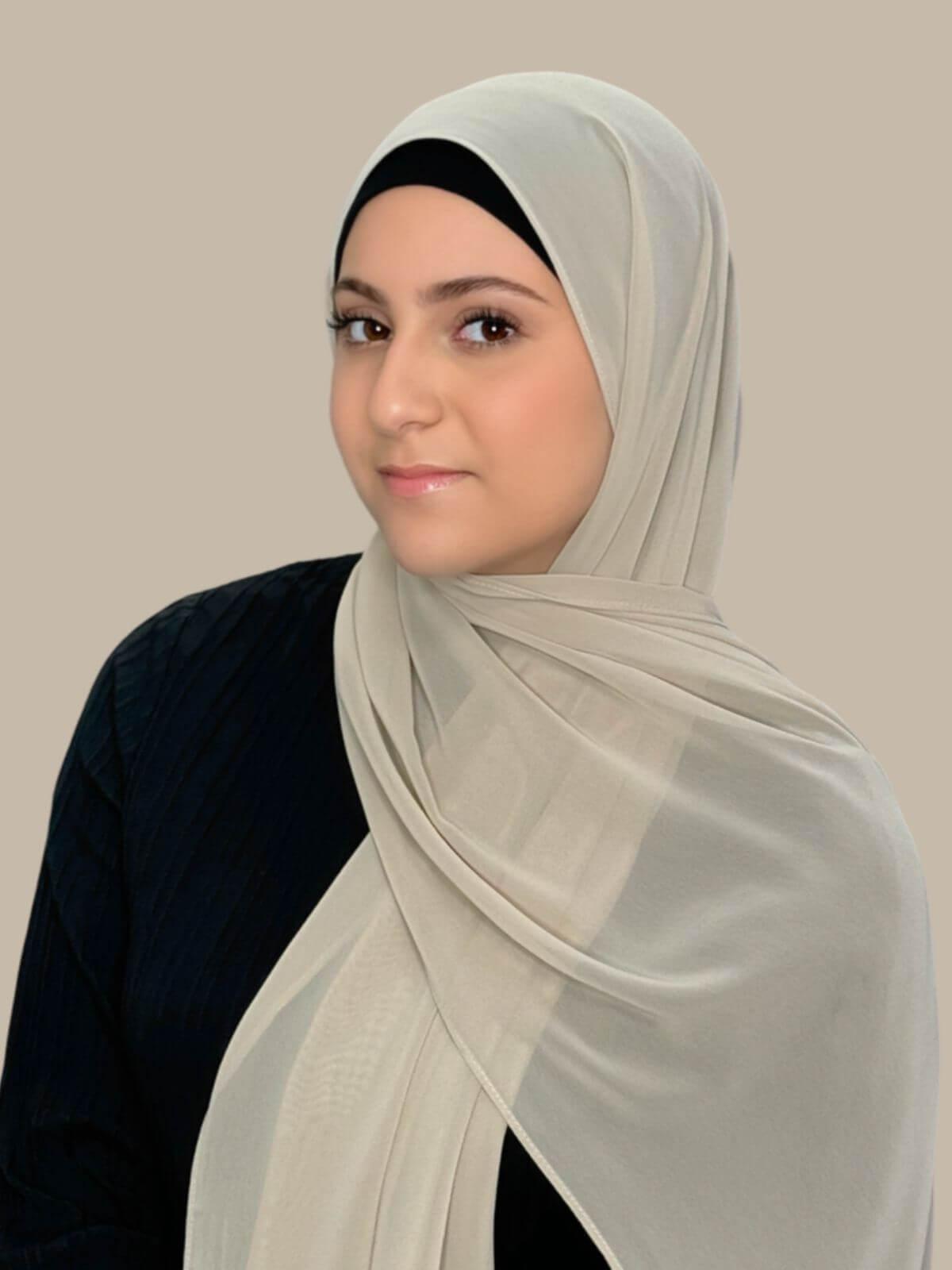 Modish Girl Luxury Chiffon Hijab-Vanilla