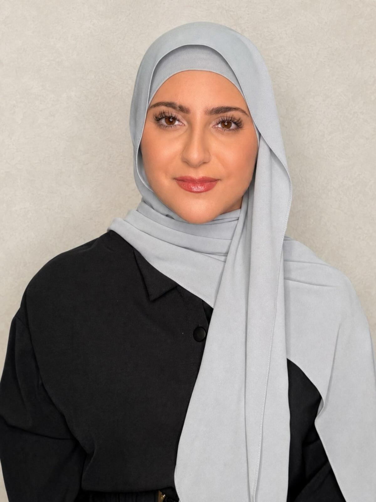 Modish Girl Matching Chiffon Hijab Set-Powder Blue