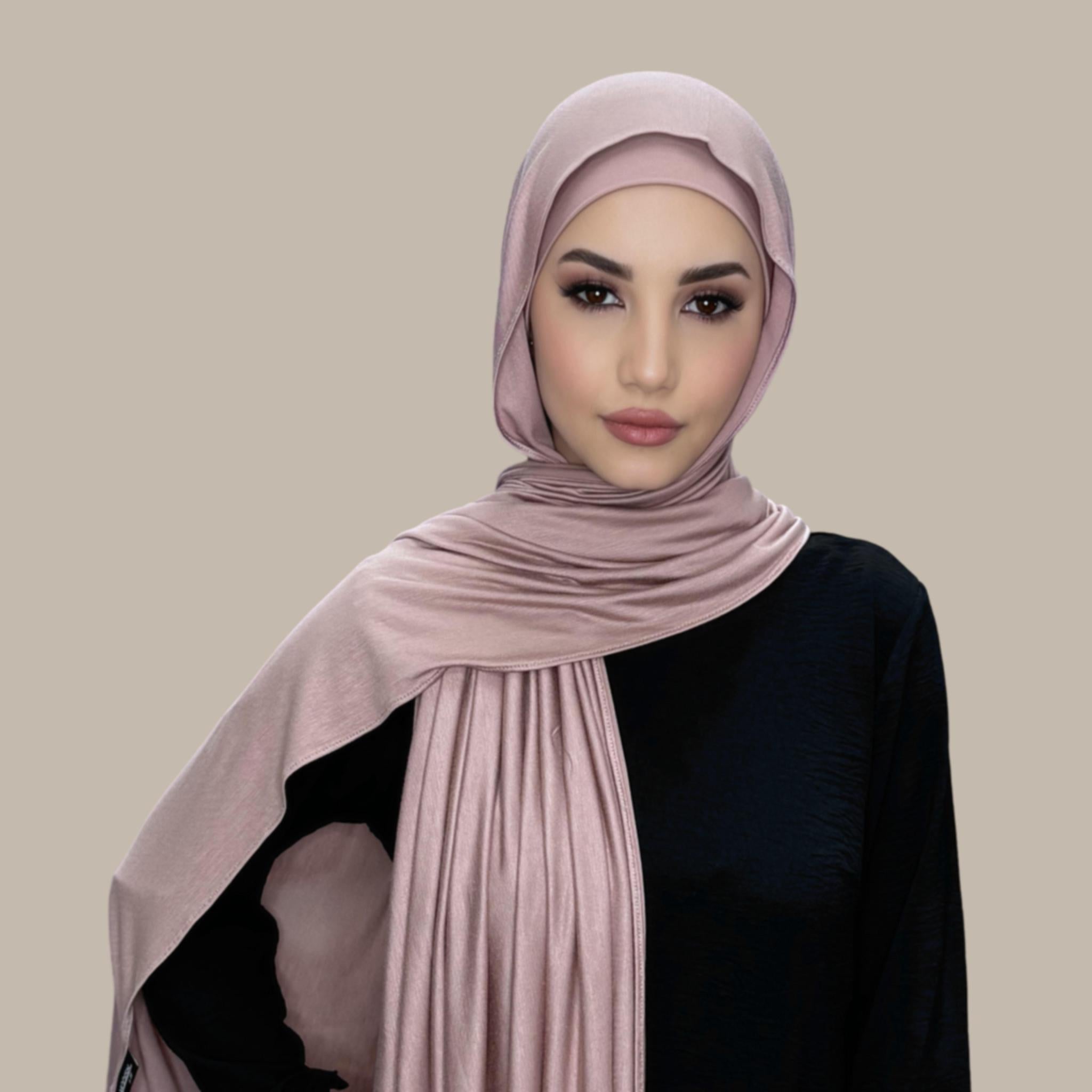 Premium Jersey Hijab-Dusty Rose