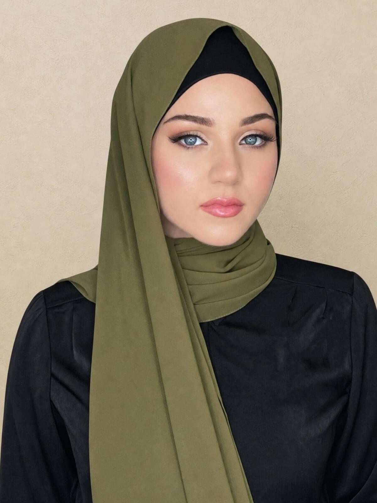 Classic Chiffon Hijab-Olive