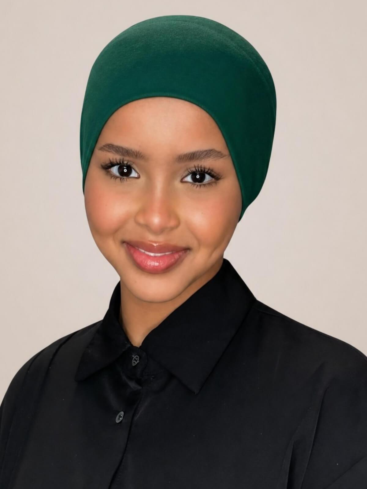 Premium Cotton Underscarf-Deep Green