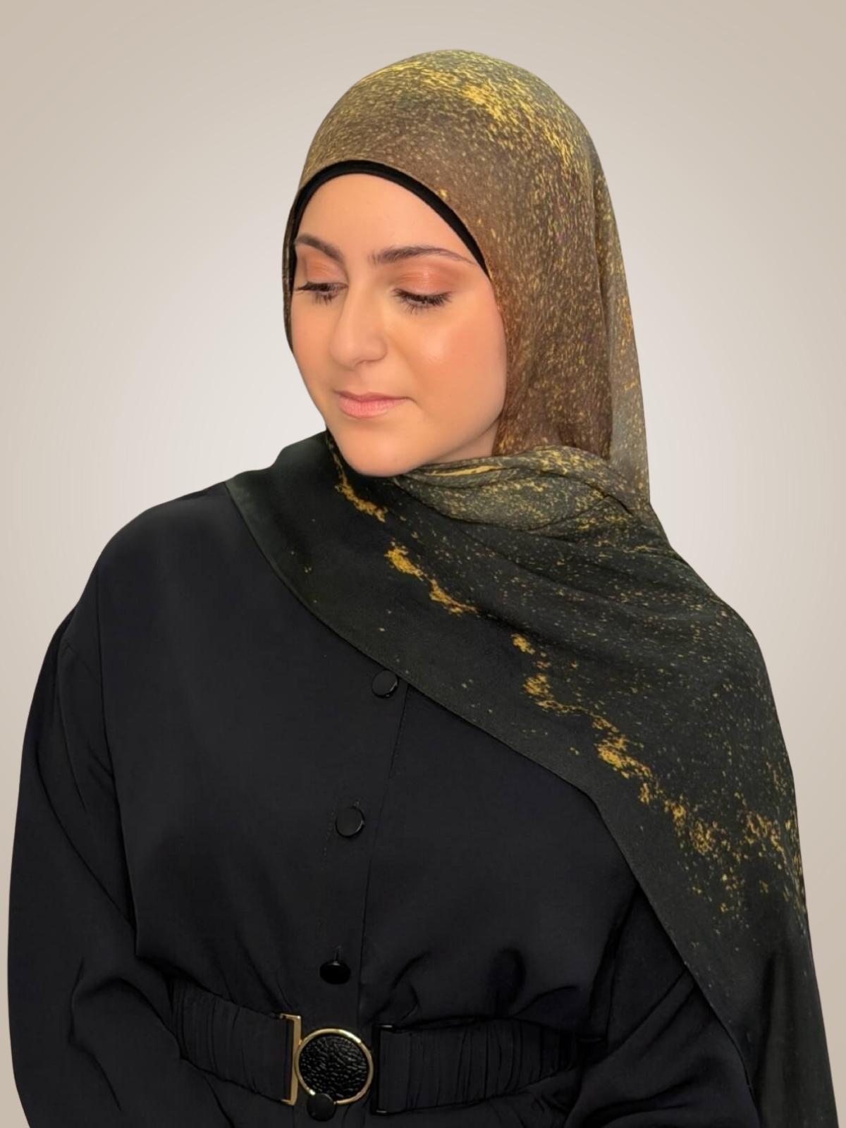 Modish Girl Print Modal Hijab-Golden Dune