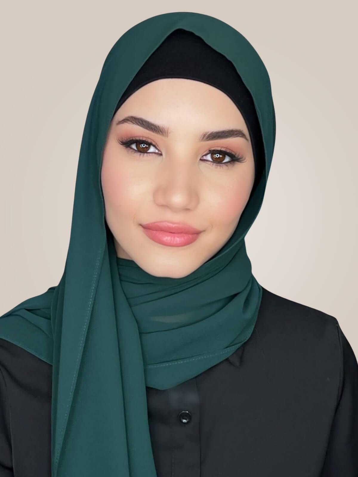 Luxury Chiffon Hijab-Deep Green