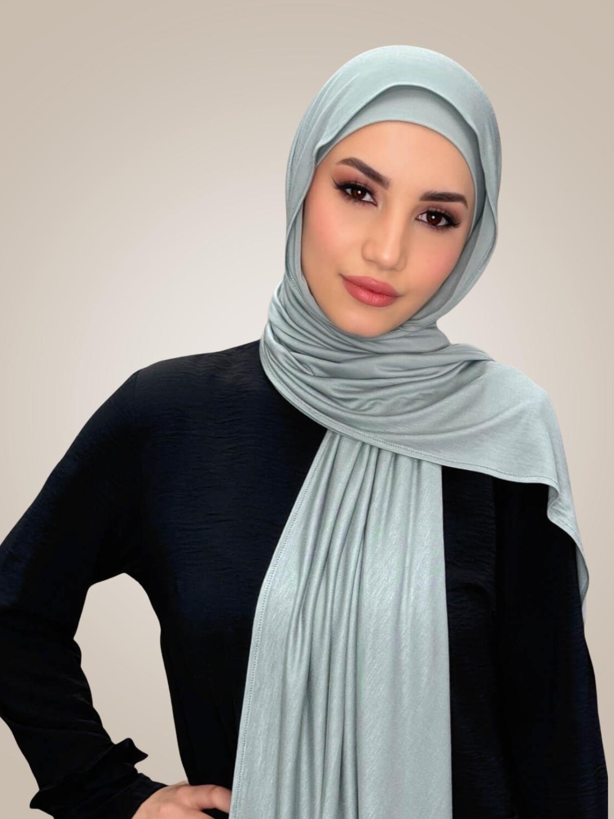 Premium Jersey Hijab-Stone Green