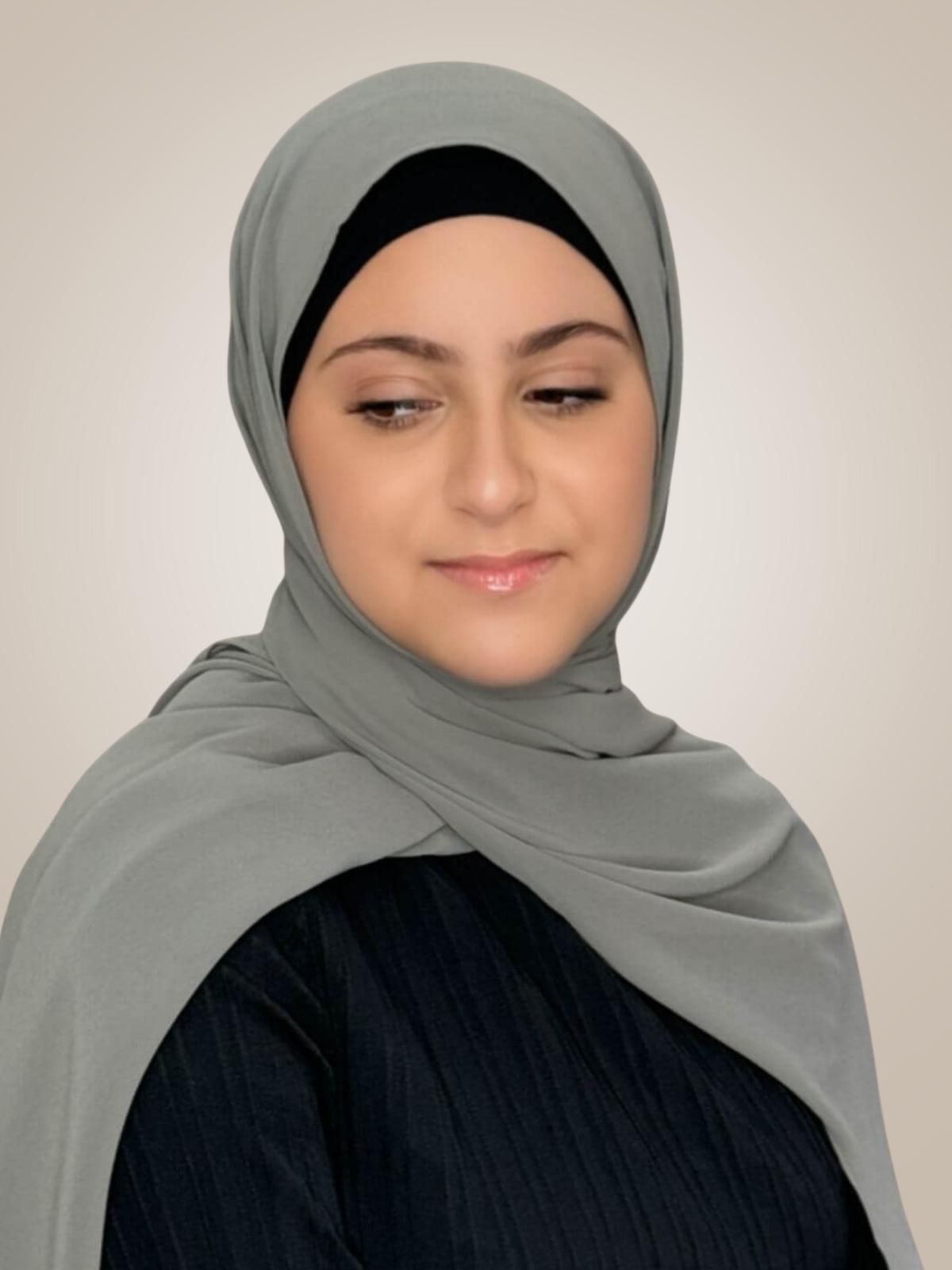 Modish Girl Luxury Chiffon Hijab-Frost Grey