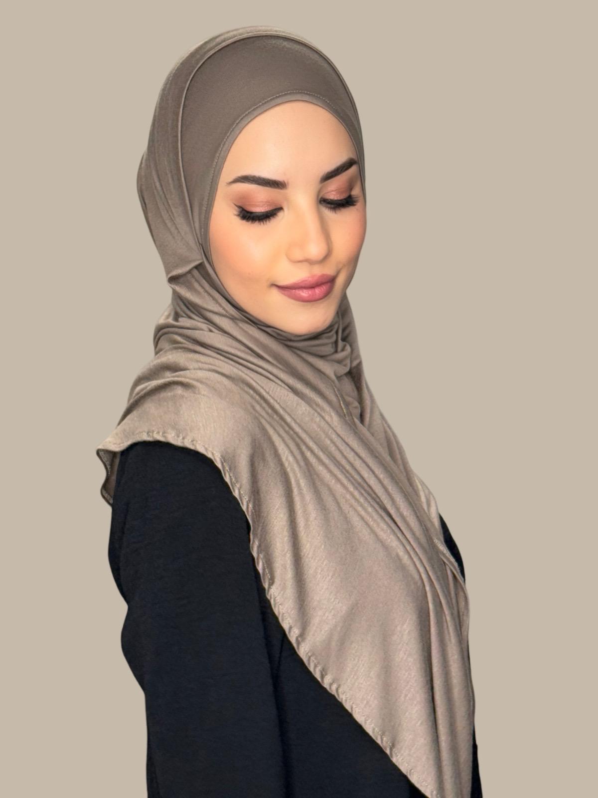 Pre-Sewn Jersey Hijab-Sandstone