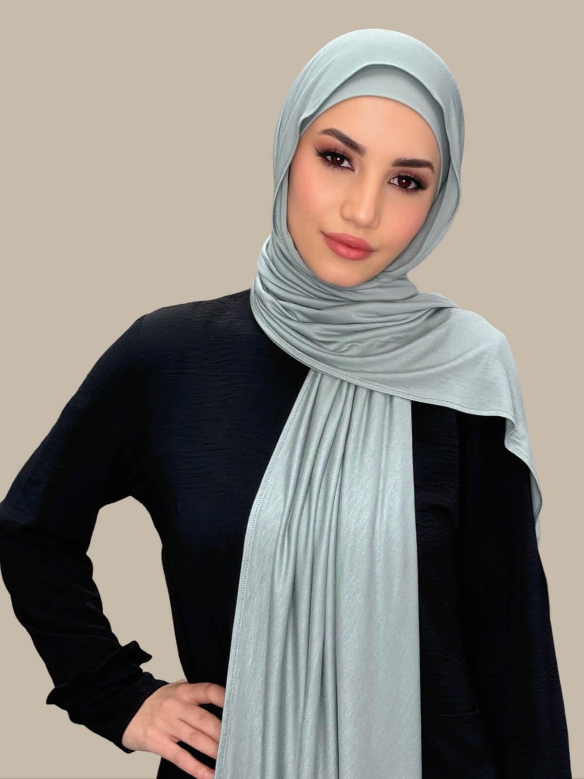 Premium Jersey Hijab-Stone Green