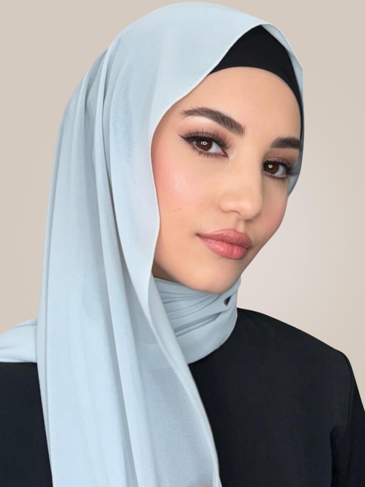 Classic Chiffon Hijab-Pale Grey