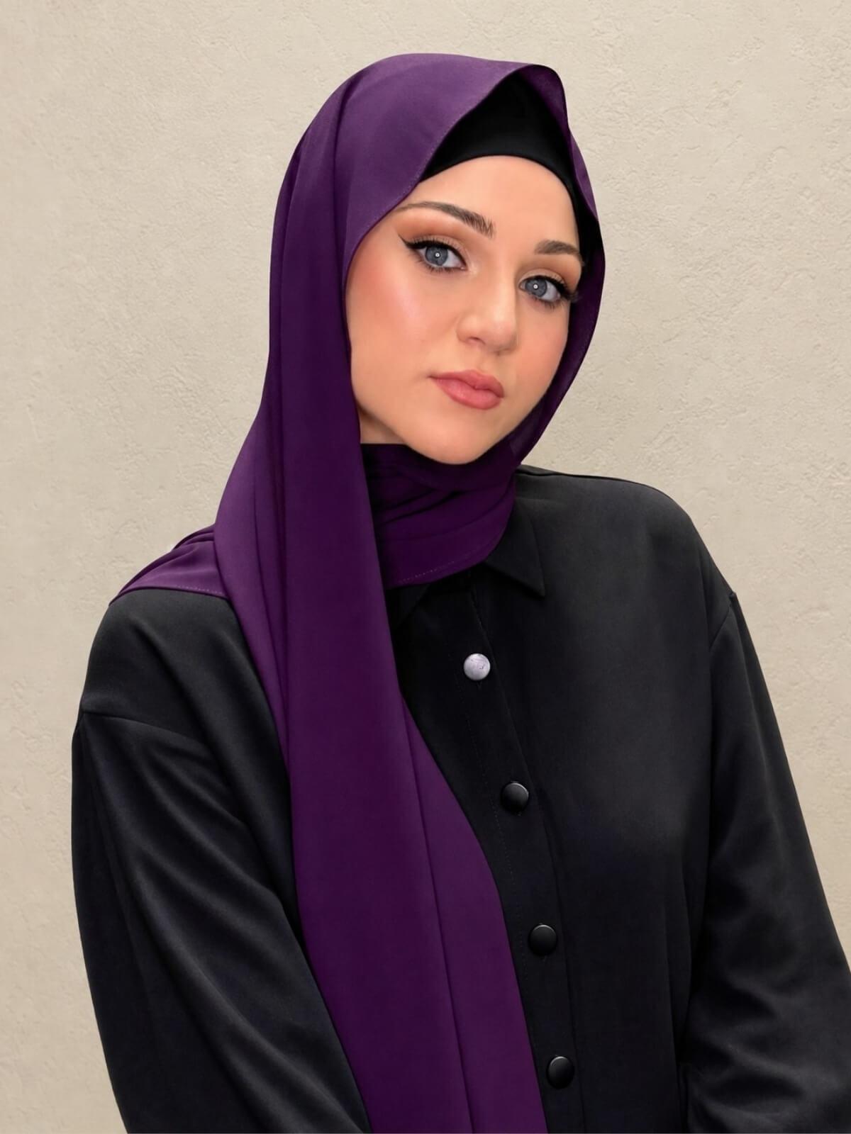 Classic Chiffon Hijab-Plum Purple