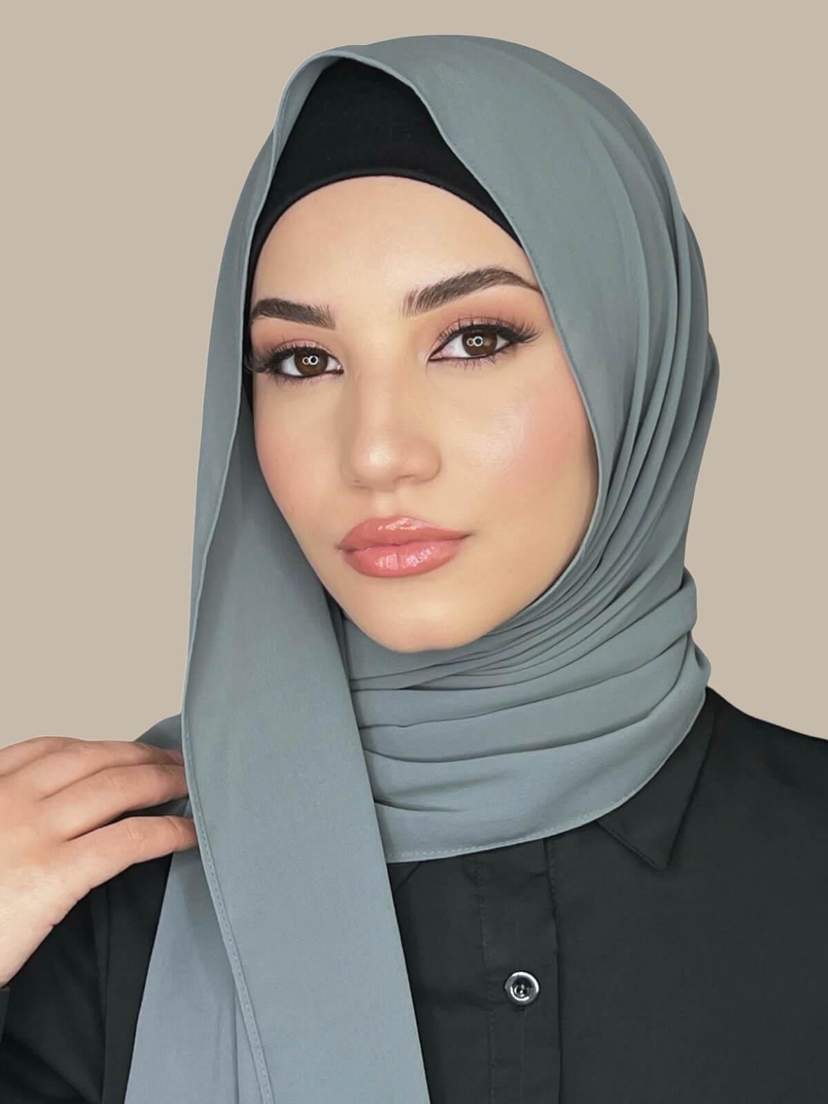 Classic Chiffon Hijab-Charcoal