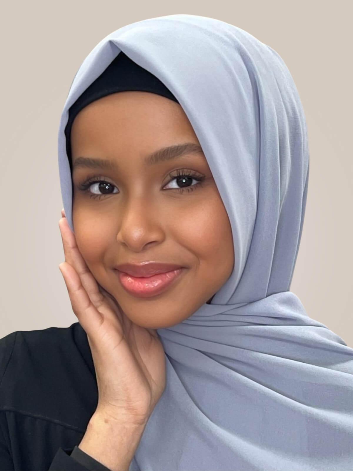Classic Chiffon Hijab-Slate Grey
