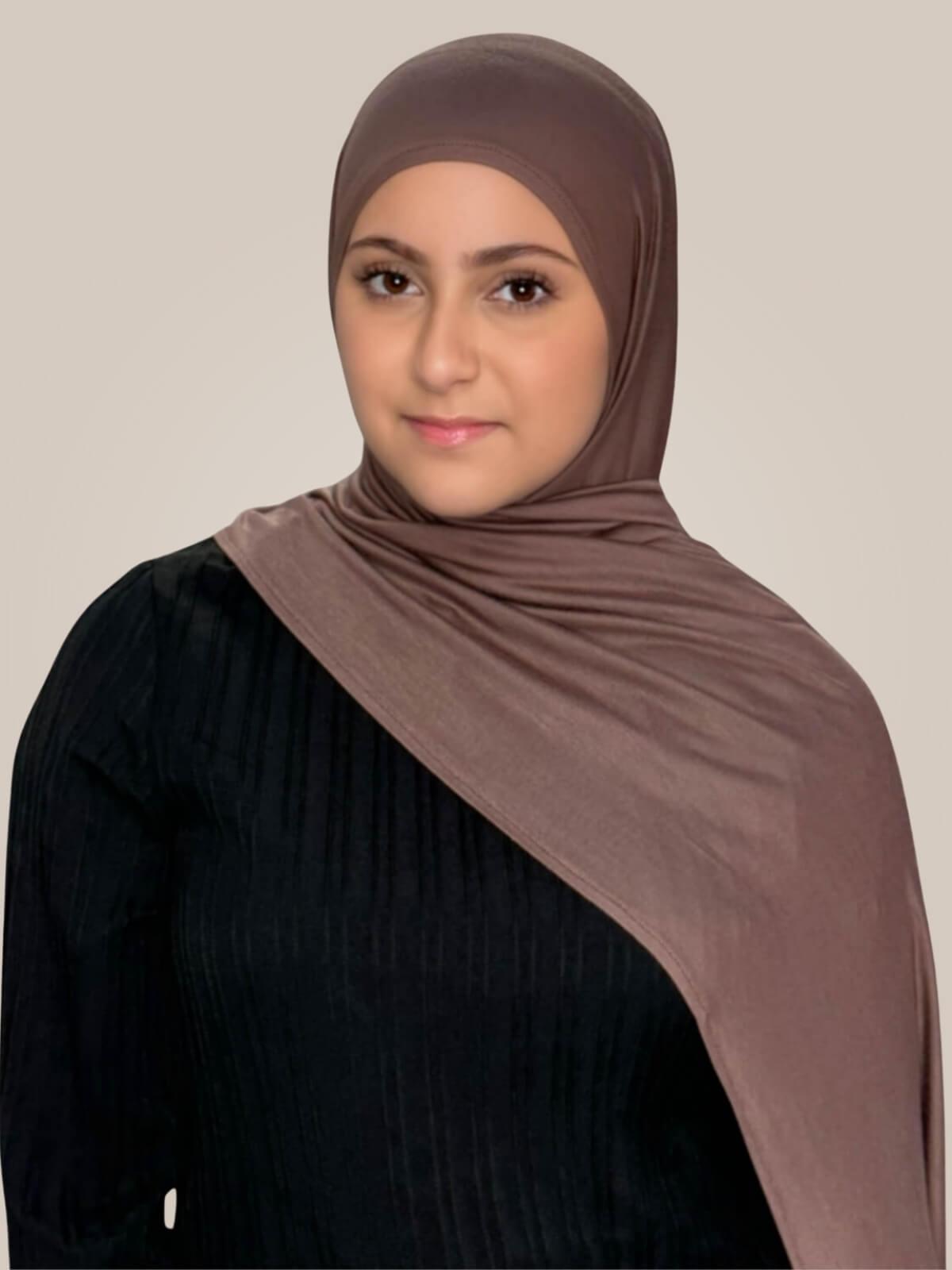 Modish Girl Pre-Sewn Jersey Hijab-Mocha Brown