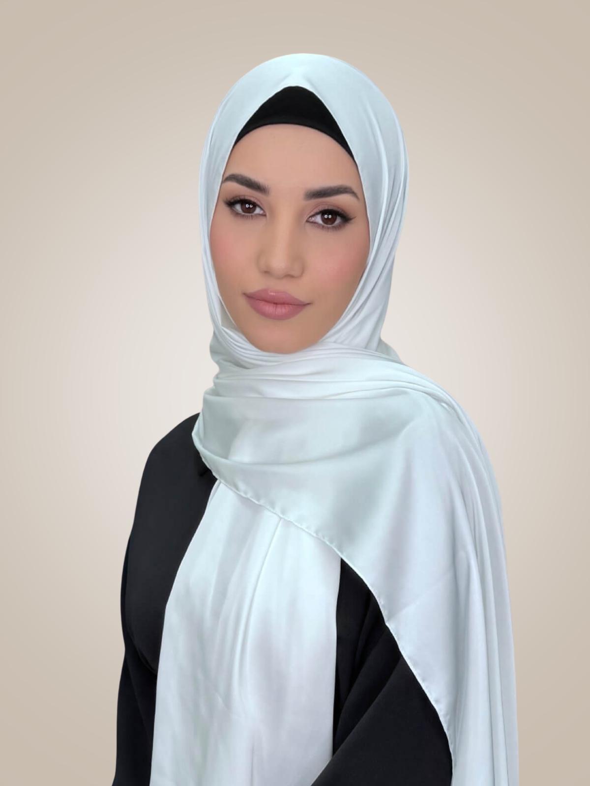 Premium Satin Hijab-Snow