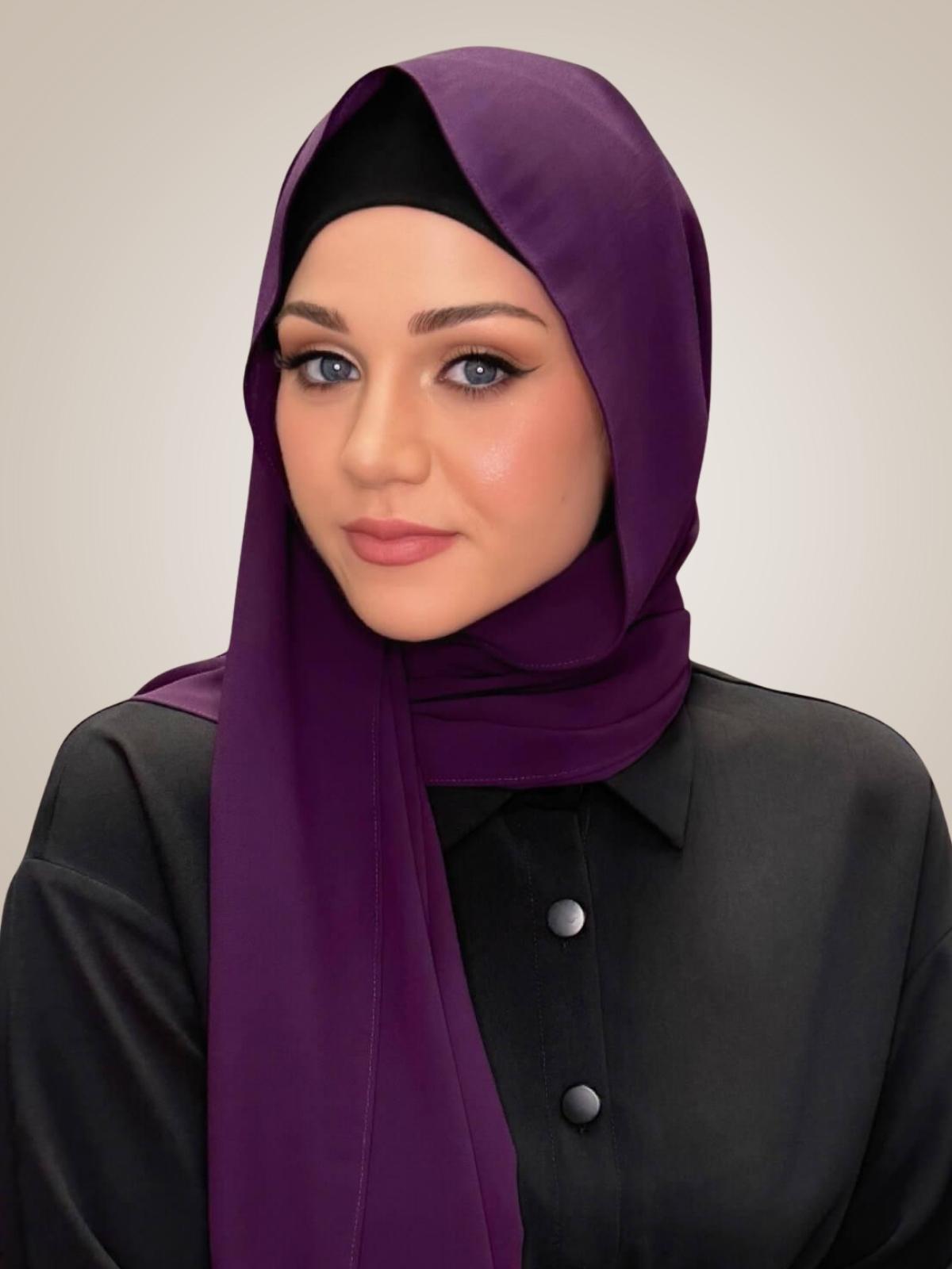 Classic Chiffon Hijab-Plum Purple