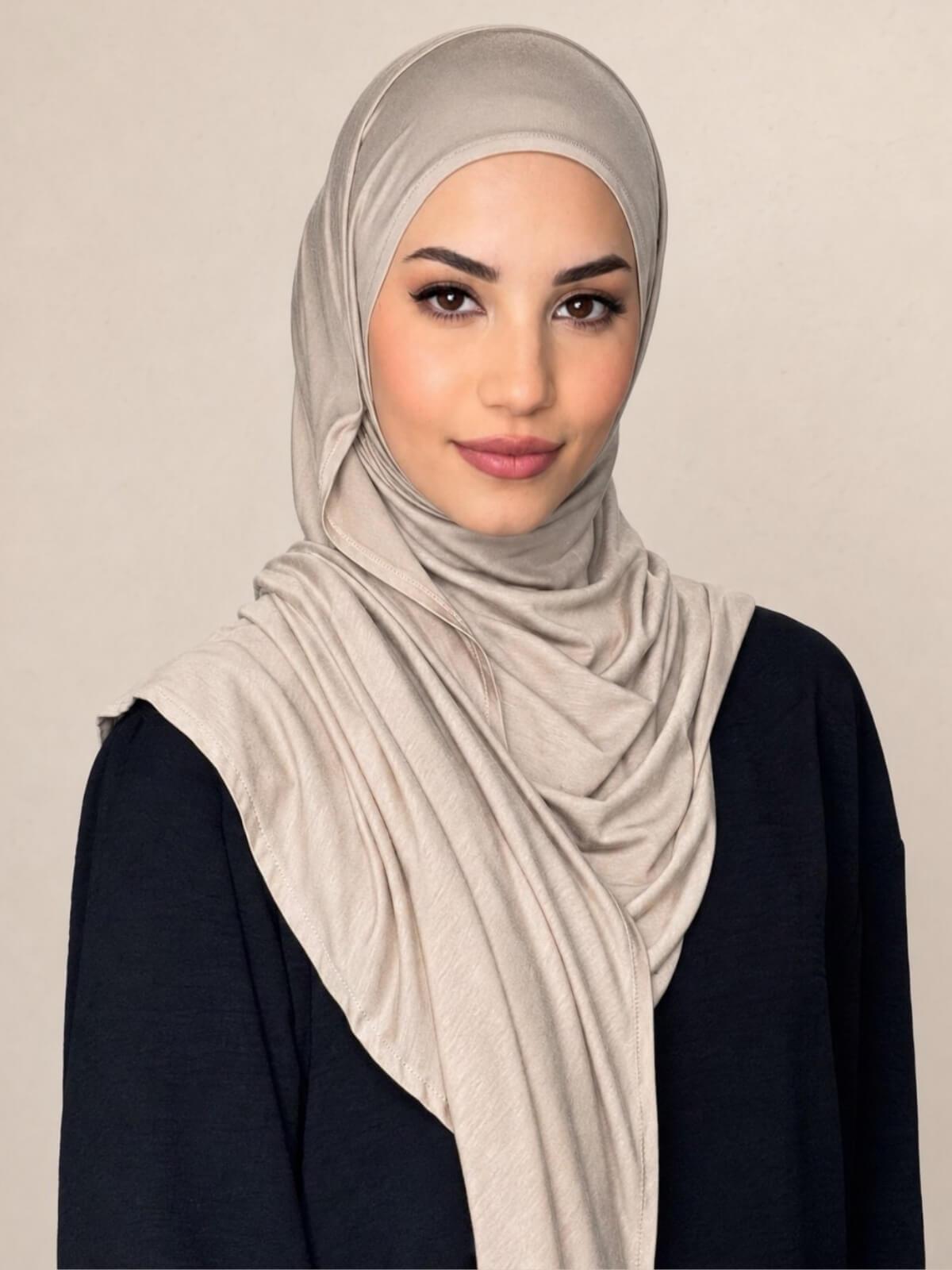 Pre-Sewn Jersey Hijab-Vanilla