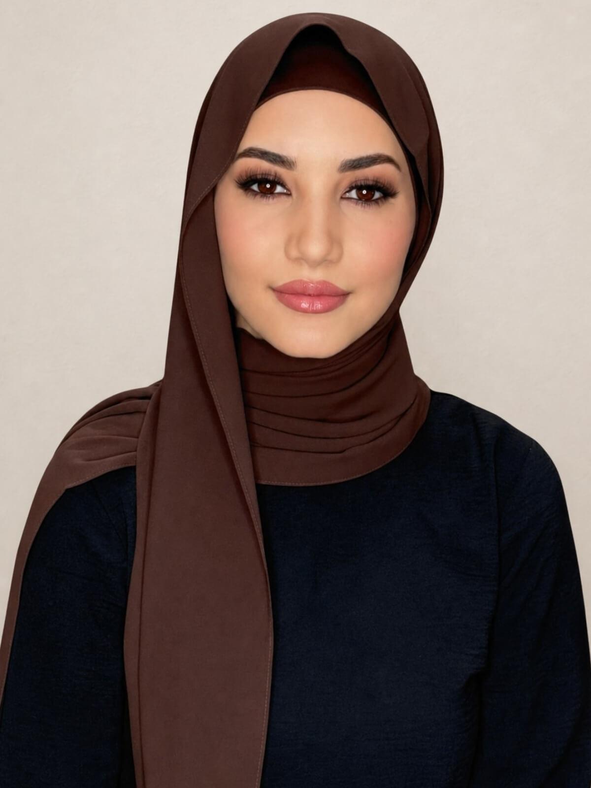 Matching Chiffon Hijab Set-Umber