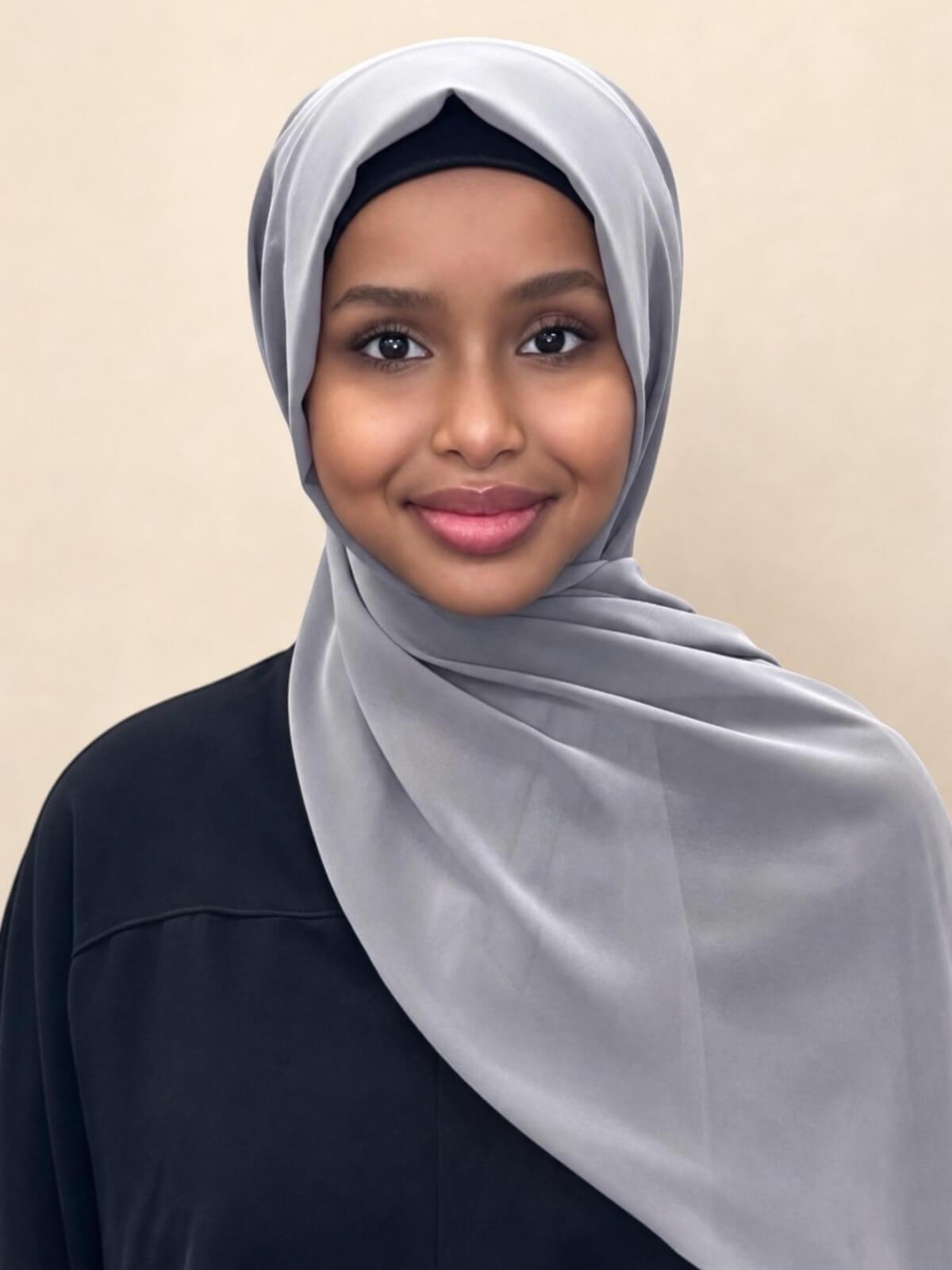Luxury Chiffon Hijab-Fossil Grey