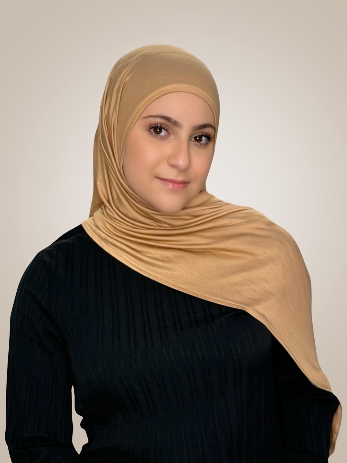 Modish Girl Pre-Sewn Jersey Hijab-Honey