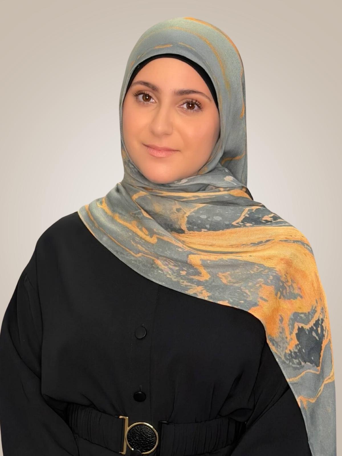 Modish Girl Print Modal Hijab-Vienna Grey