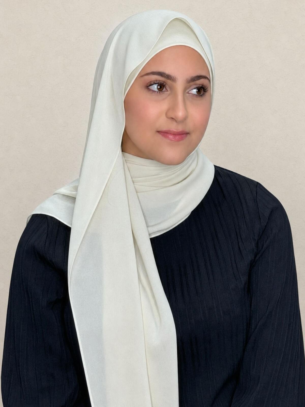 Modish Girl Matching Chiffon Hijab Set-Royal Beige