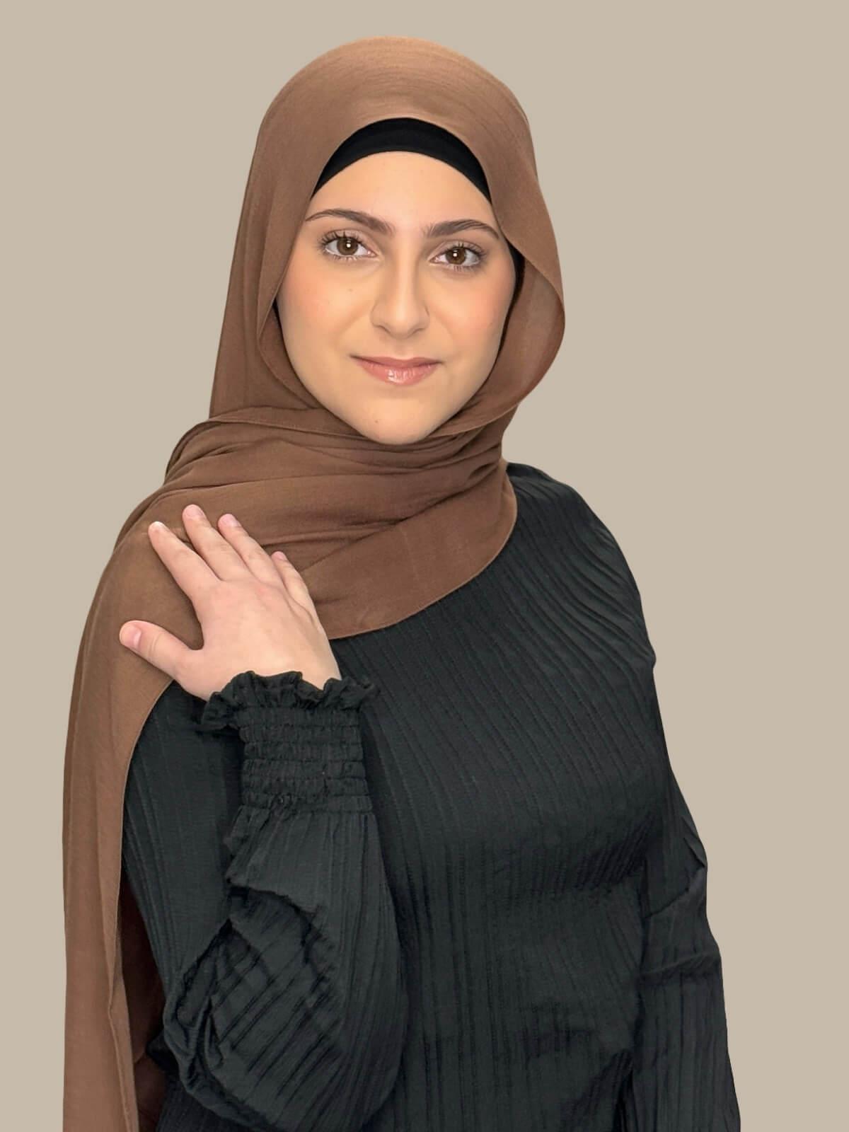 Modish Girl Cotton Modal Hijab-Golden Walnut