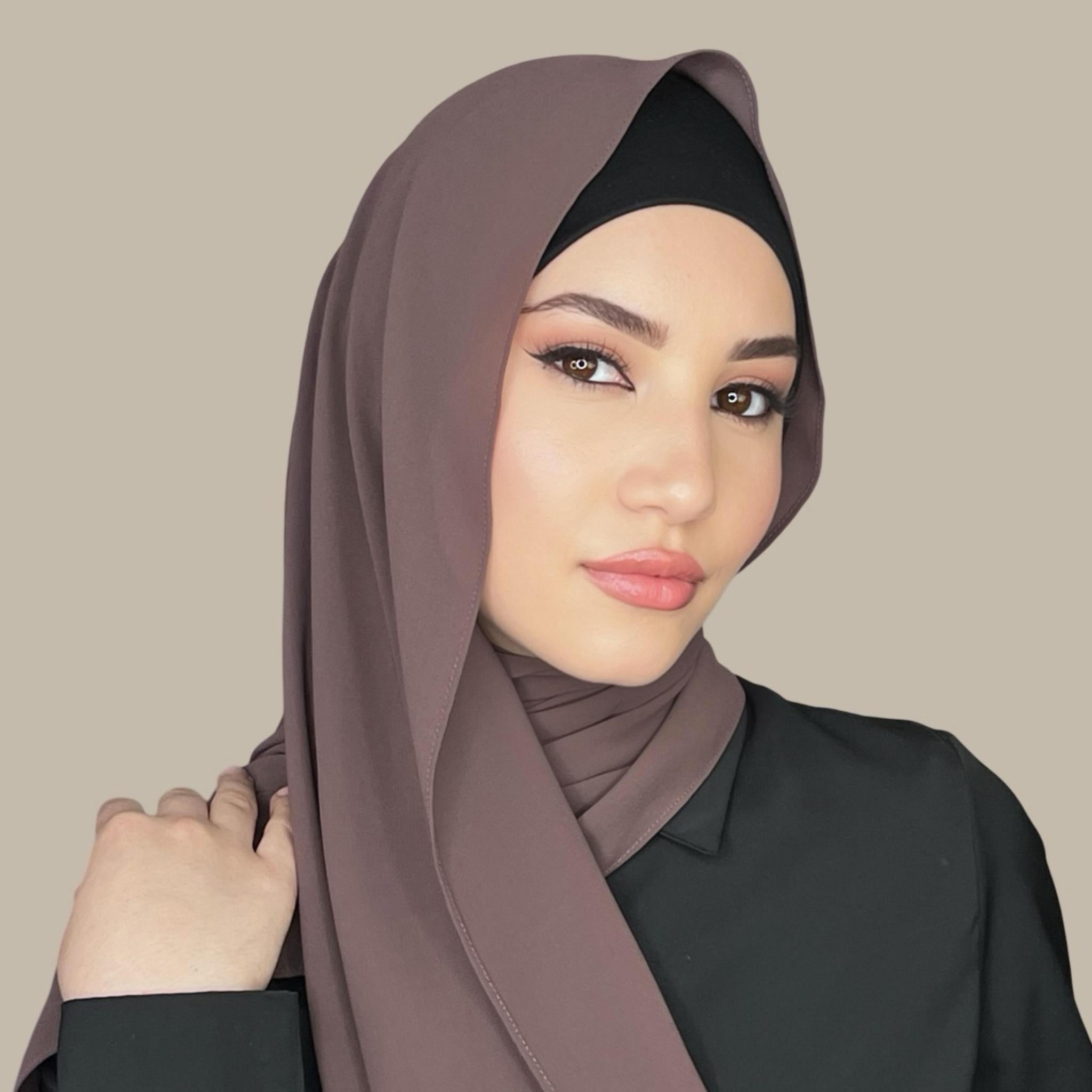 Classic Chiffon Hijab-Mocha Brown