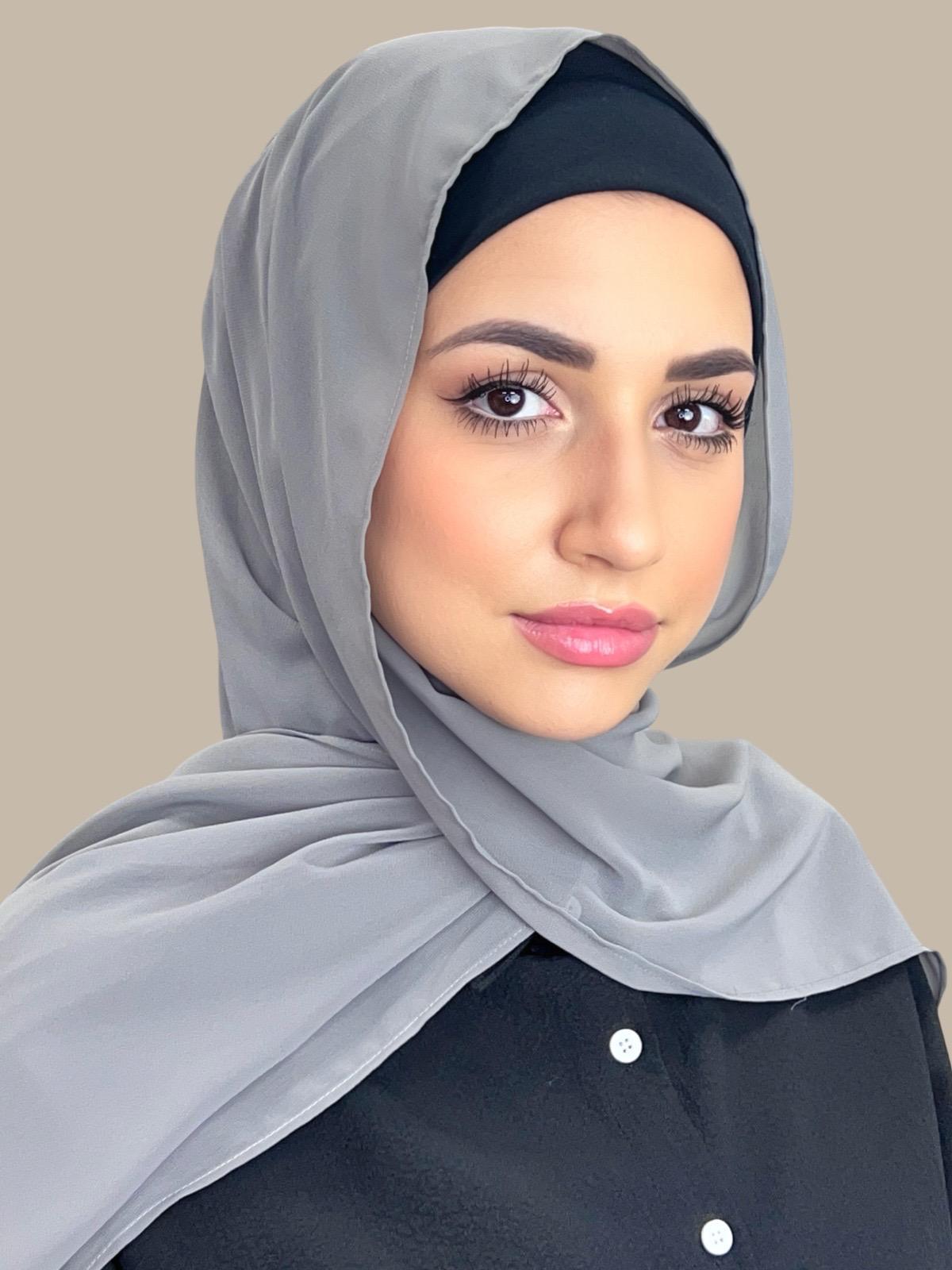 Luxury Chiffon Hijab-Frost Grey