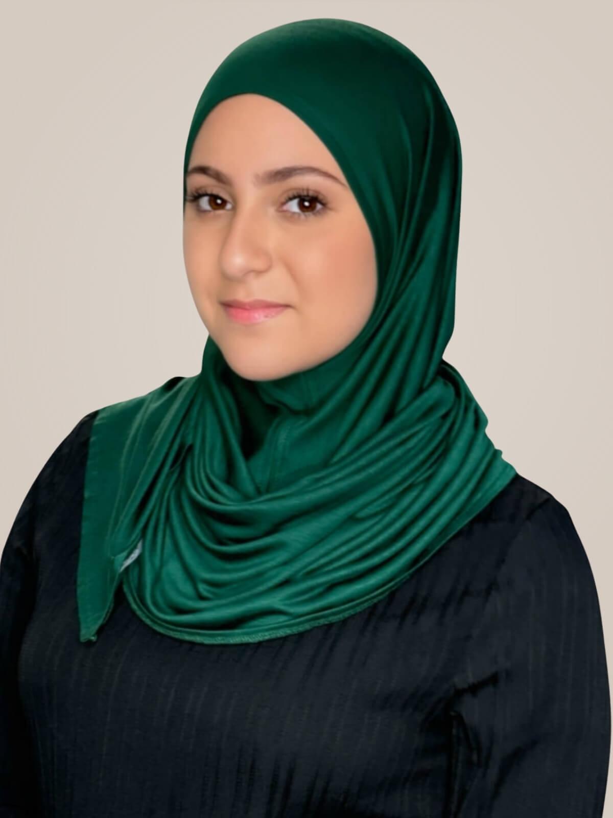 Modish Girl Pre-Sewn Jersey hijab-Forrest Green