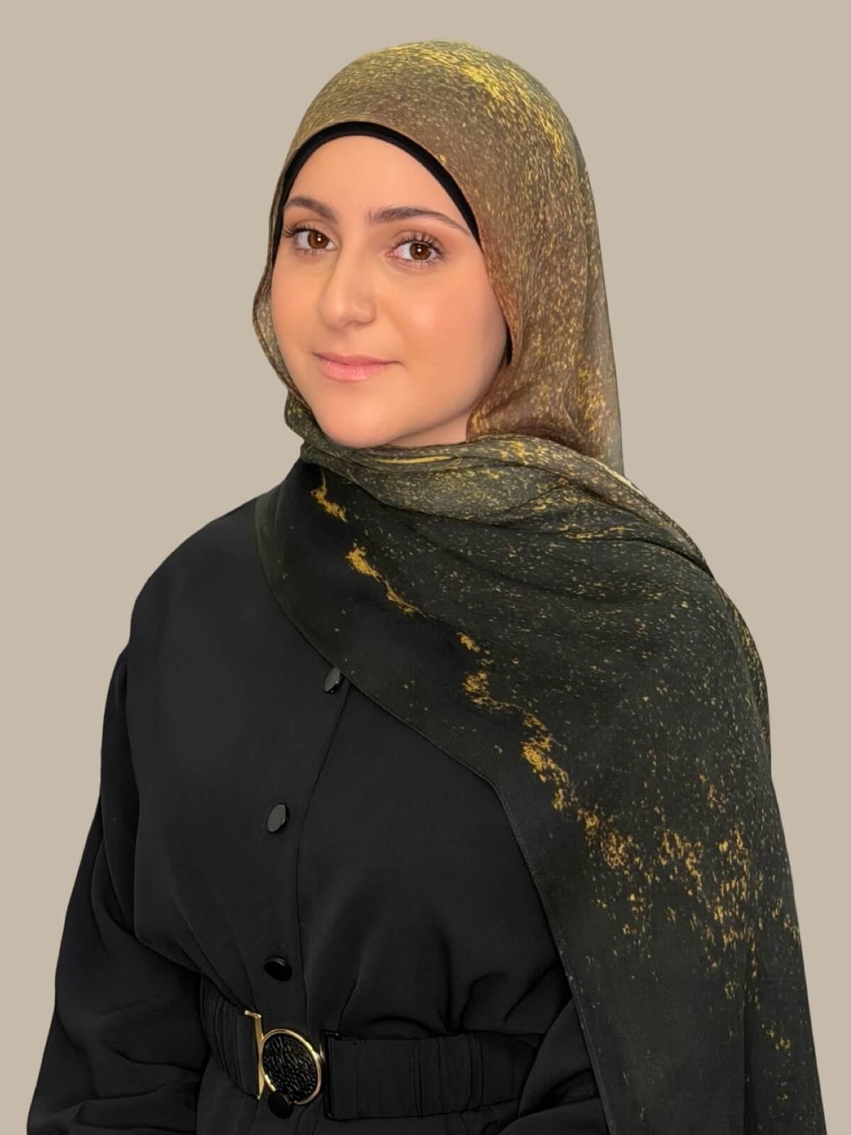 Modish Girl Print Modal Hijab-Golden Dune