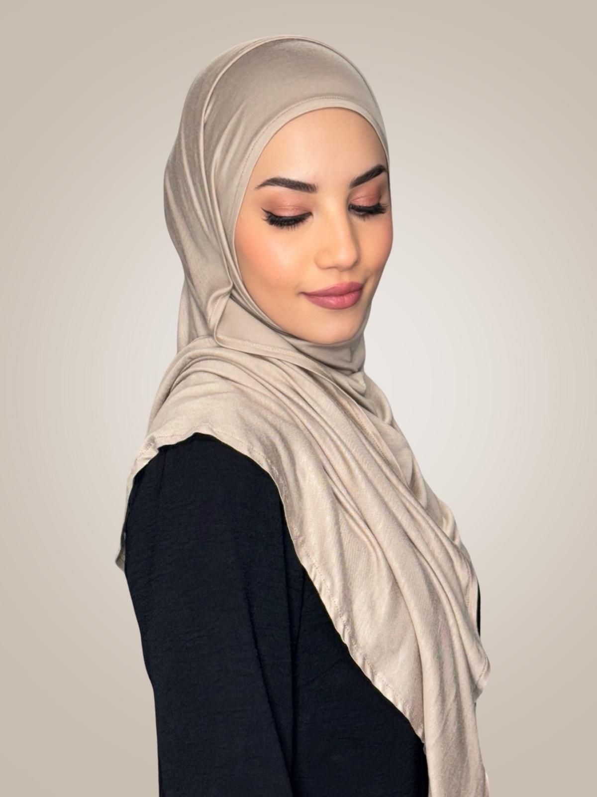 Pre-Sewn Jersey Hijab-Vanilla