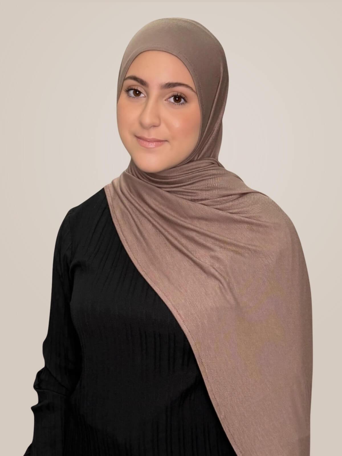 Modish Girl Pre-Sewn Jersey Hijab-Truffle