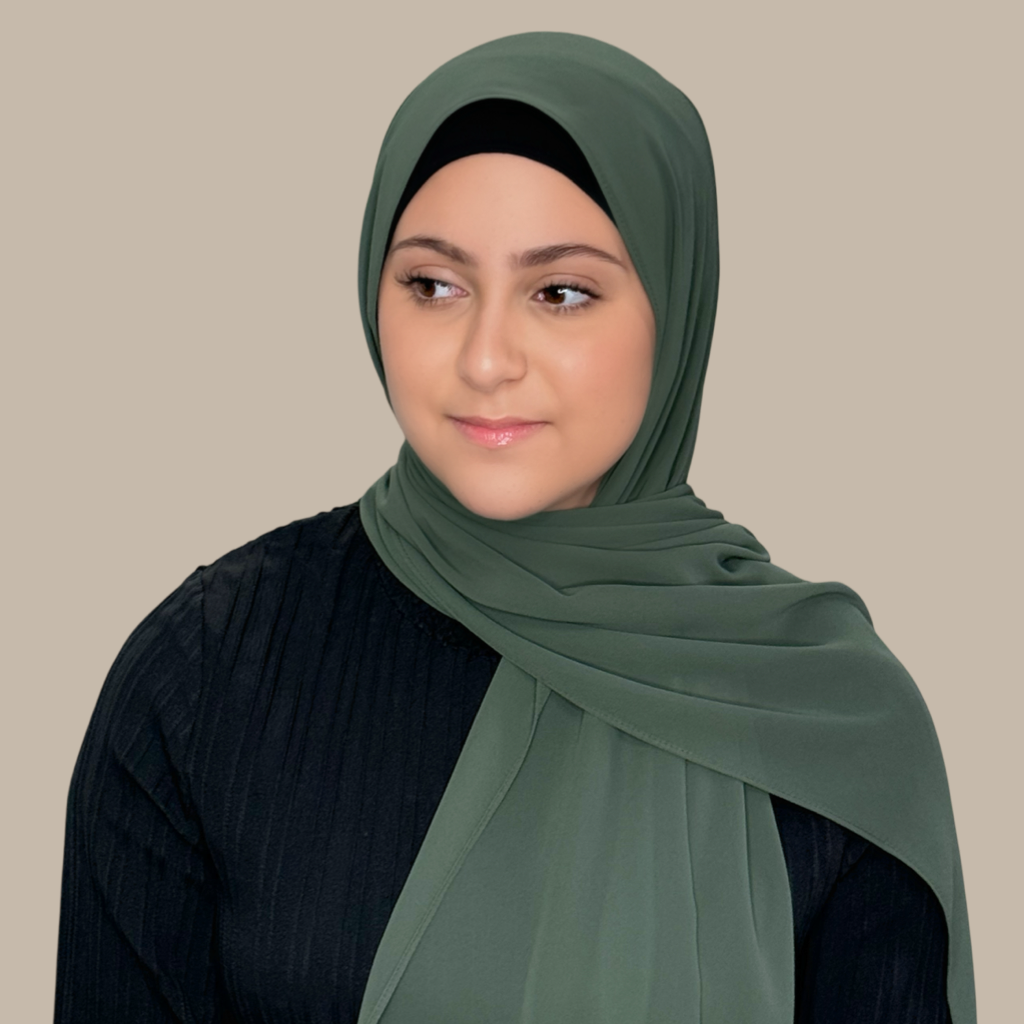 Modish Girl Luxury Chiffon Hijab-Army Green - Modish Hijab