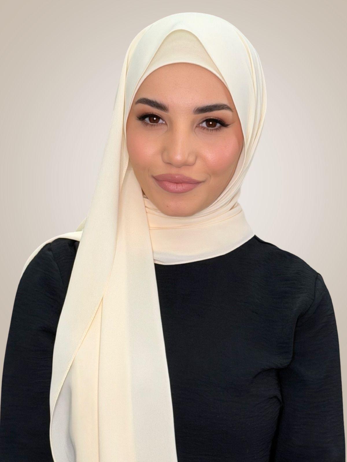 Matching Chiffon Hijab Set-Ivory Lace