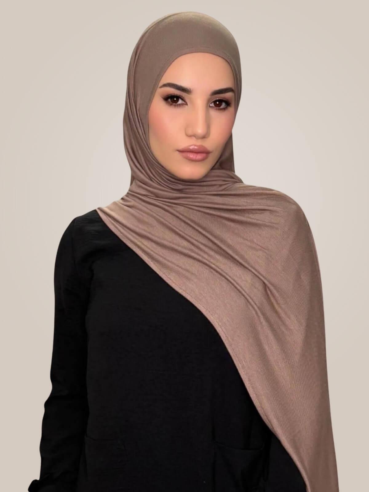 Pre-Sewn Jersey Hijab-Truffle
