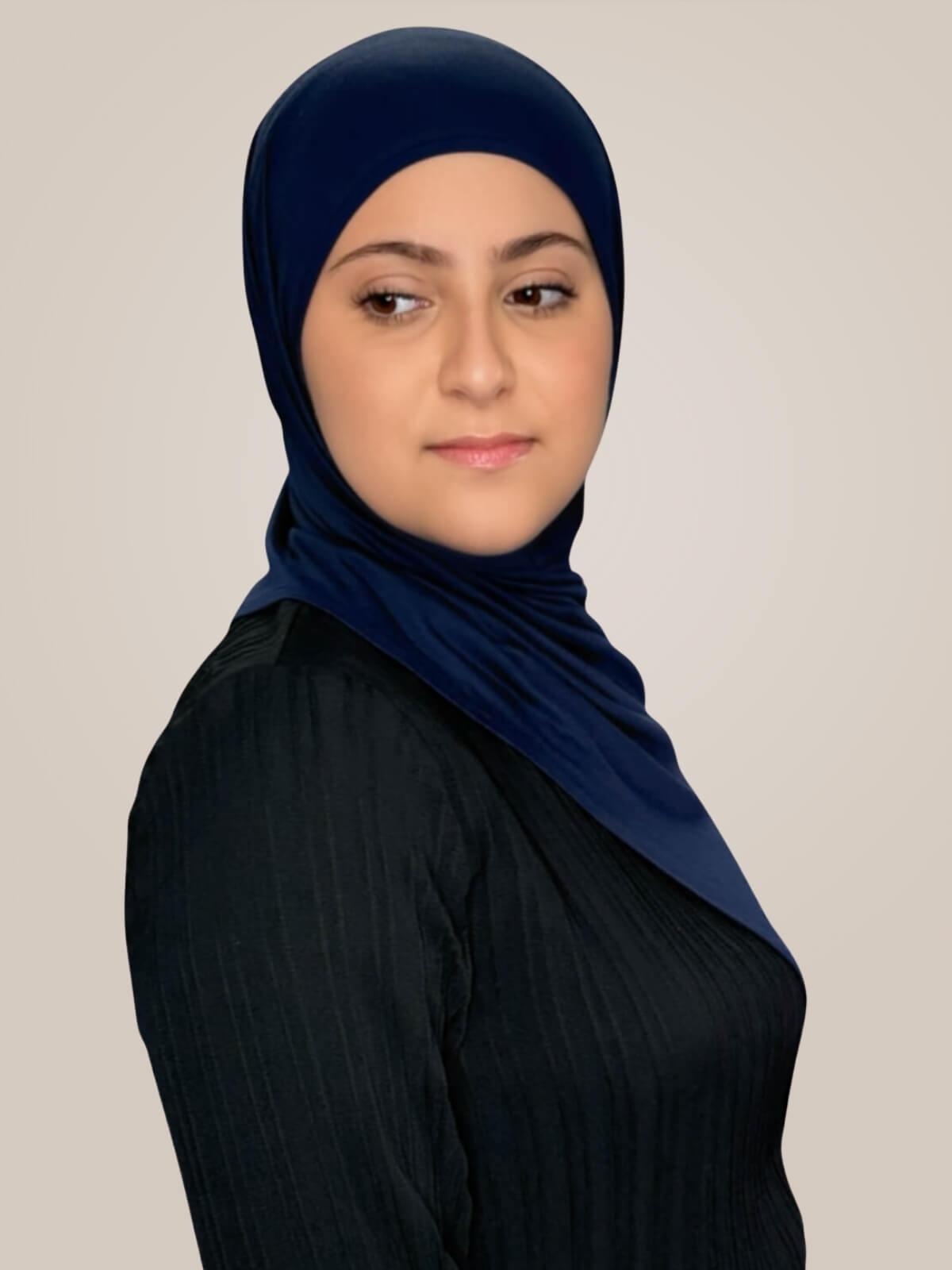 Modish Girl Pre-Sewn Jersey Hijab-Navy