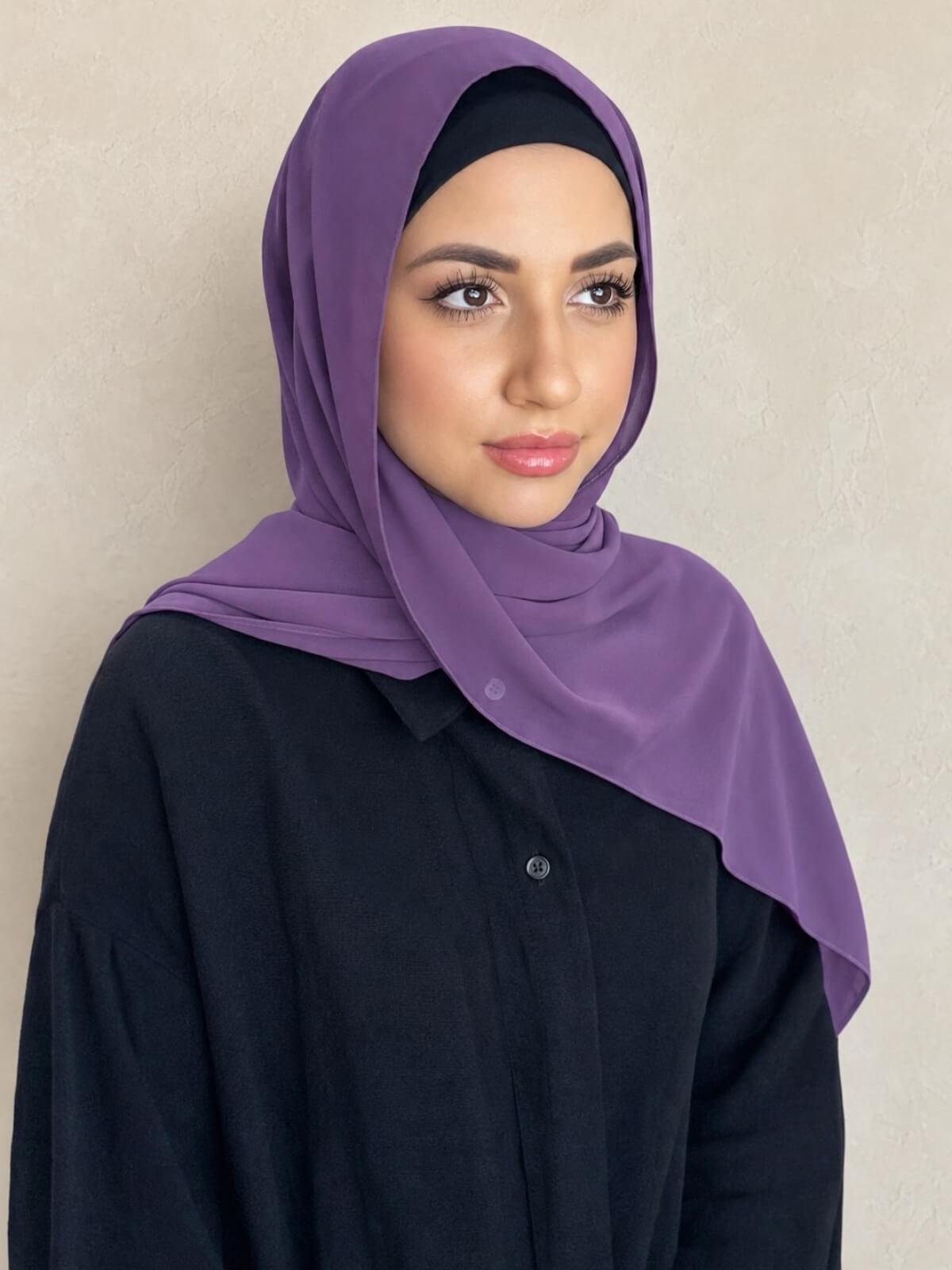Luxury Chiffon Hijab-Mauve Taupe