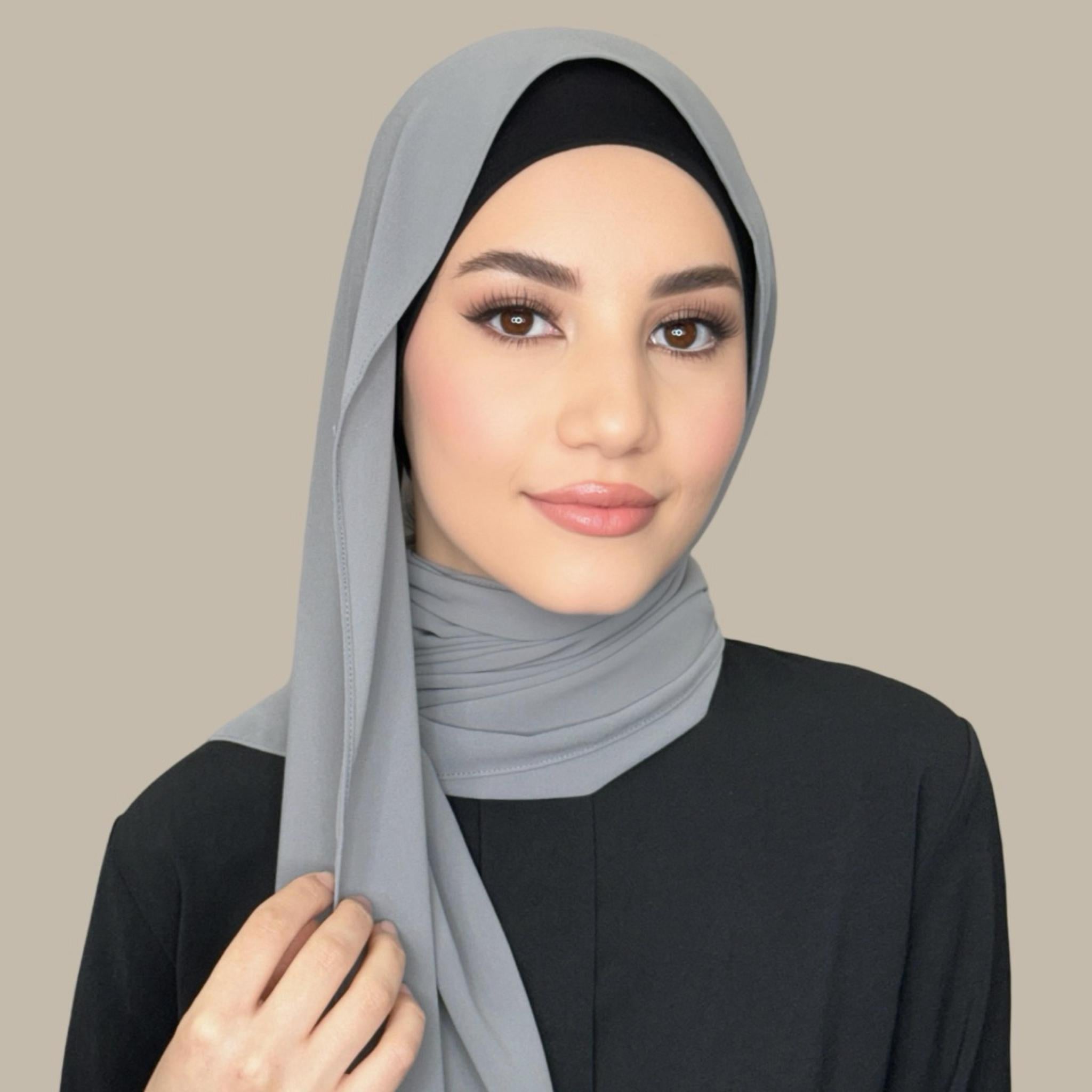 Classic Chiffon Hijab-Smoke Grey - Modish Hijab