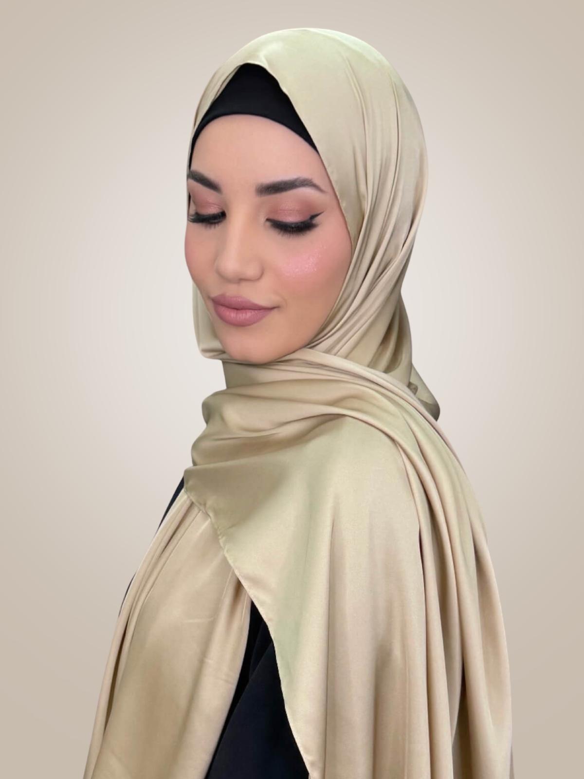 Premium Satin Hijab-Soft Gold