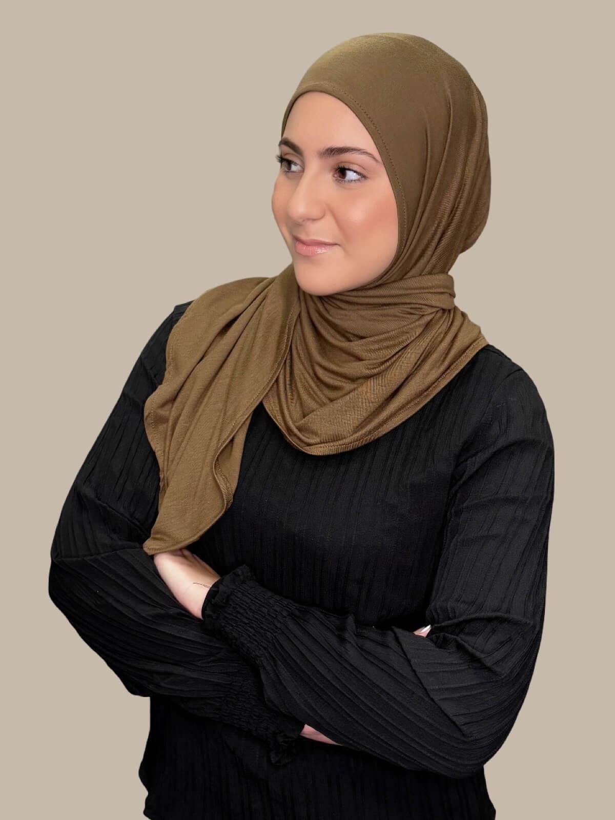 Modish Girl Pre-Sewn Hijab-Bark