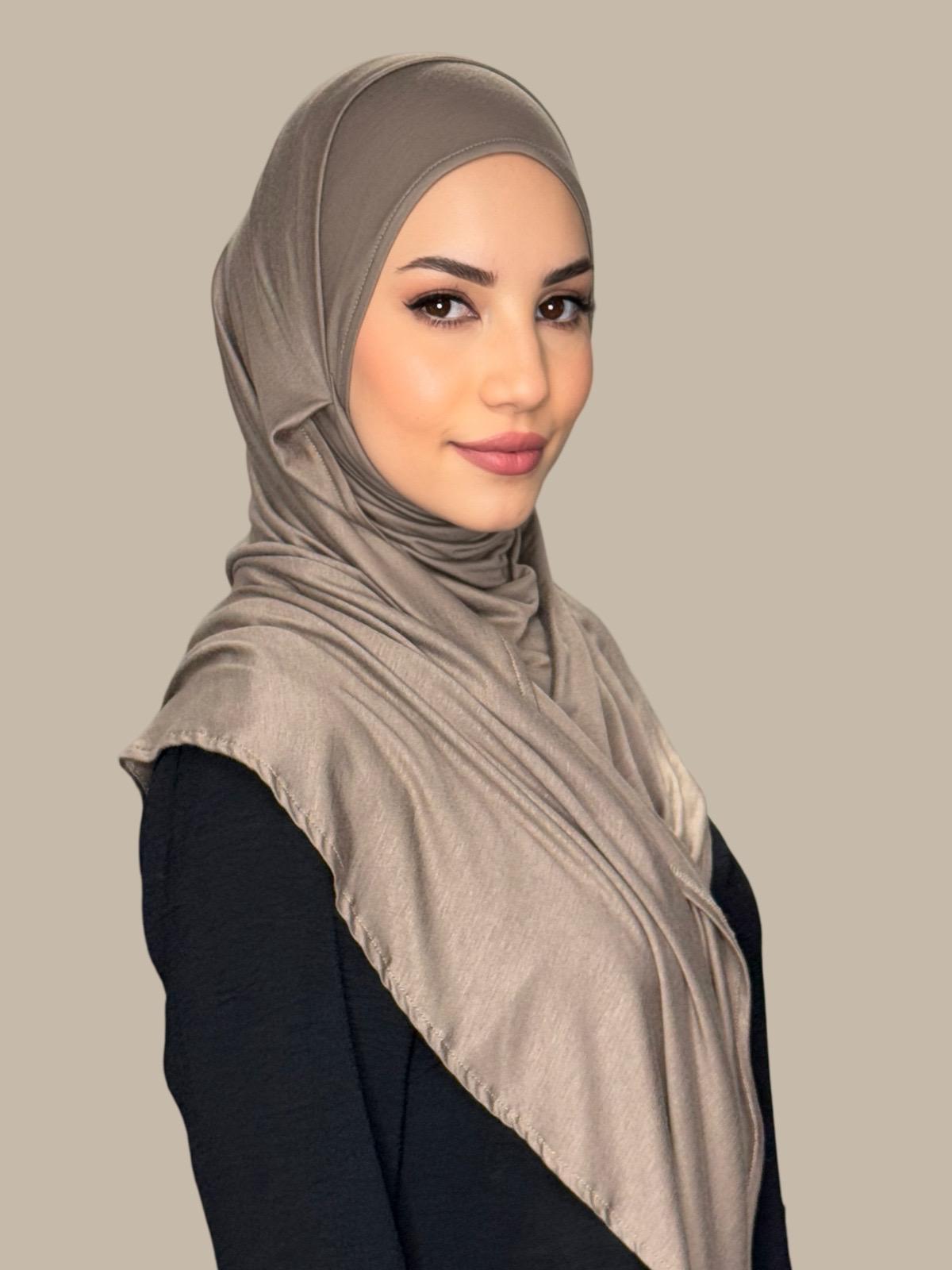 Pre-Sewn Jersey Hijab-Sandstone