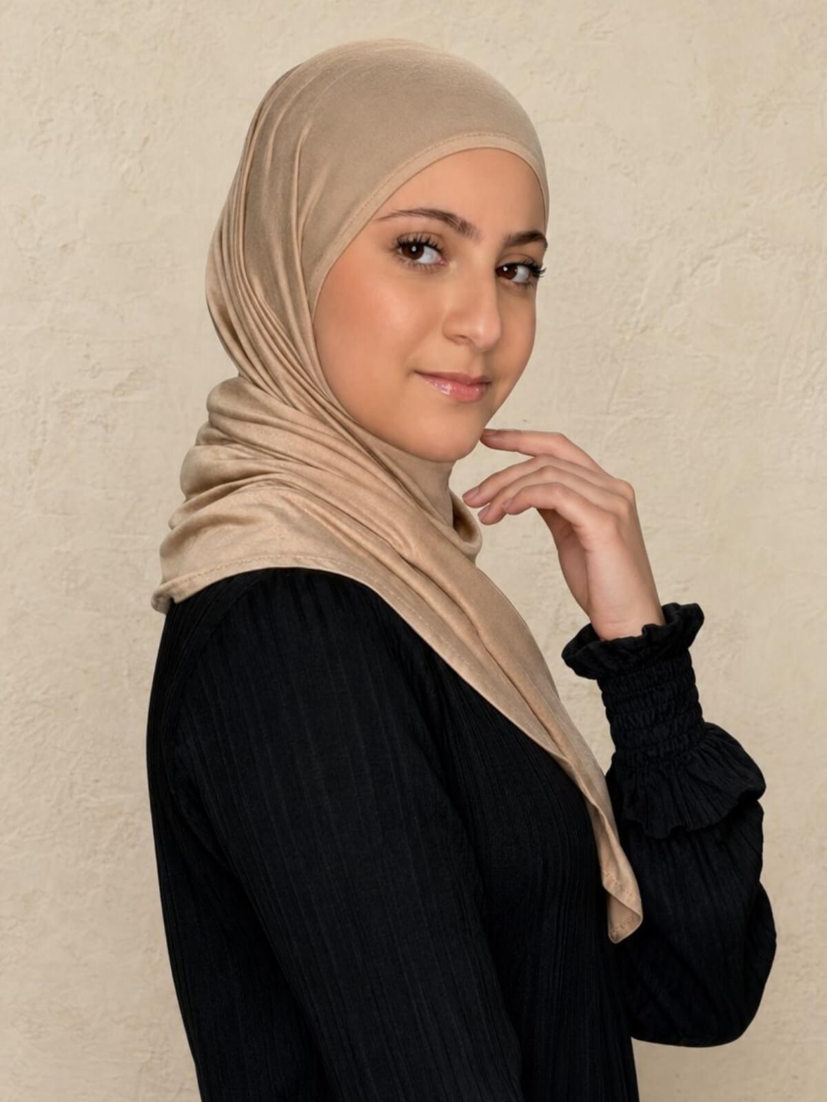 Modish Girl Pre-Sewn Jersey hijab-Warm Taupe